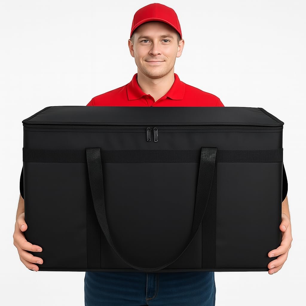 Grossiste en vêtements de marque, sac isotherme de livraison de nourriture 10 pièces XXXL, sac de refroidissement pour restauration/pizza, fournisseur de sacs de transport thermique chaud/froid, vente en gros pour courses et voitures.