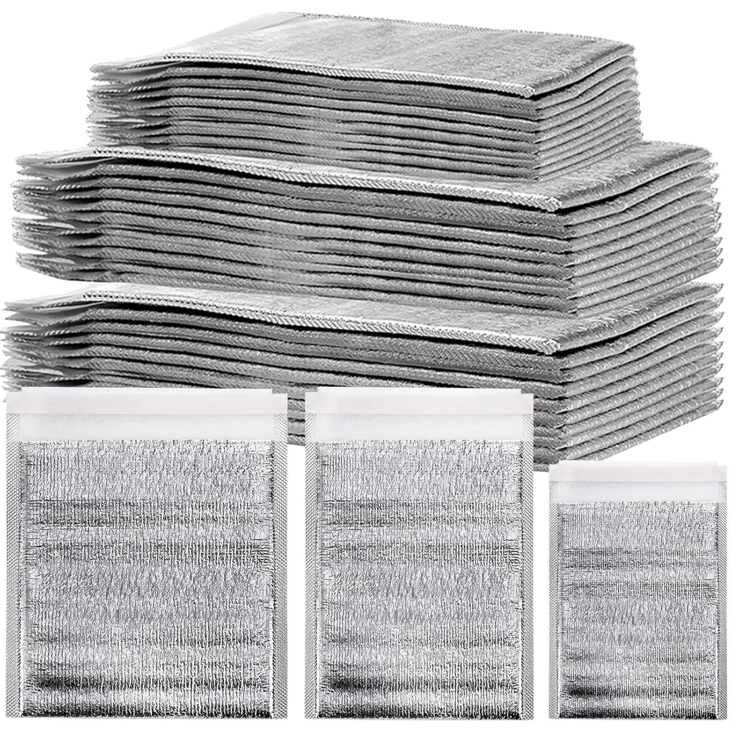 Grossiste 30 Pack Sacs Isolants Réutilisables, Enveloppes Thermiques pour Aliments Chauds et Froids, Fournisseur de Mailers Isolés, Package Imperméable pour Déjeuner Bento, Camping, Picnic, Logo Personnalisé, 3 Tailles