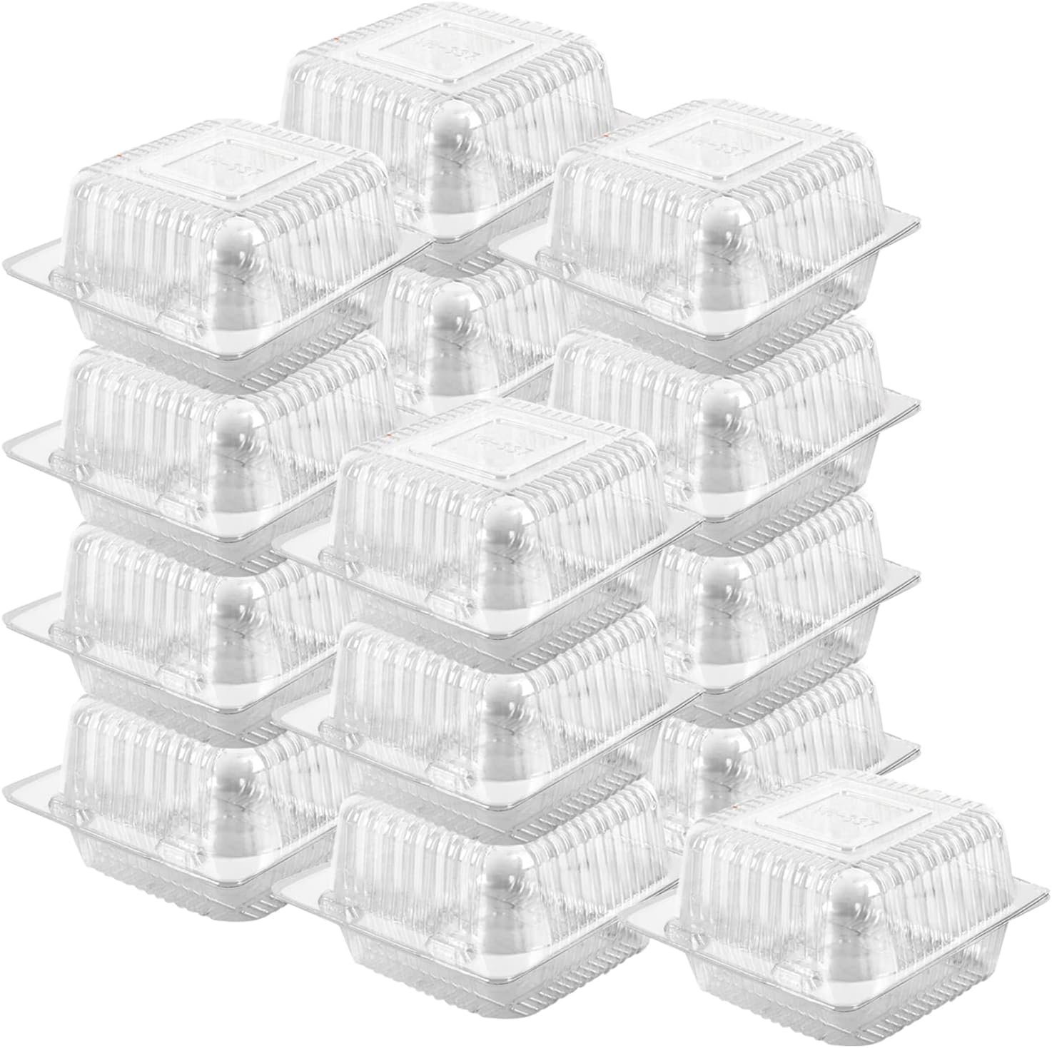 Grossiste conteneurs à emporter en plastique transparent, contenant 50 pièces, pour desserts et salades – Fabricant de plateaux clamshell personnalisés en gros, marque blanche.
