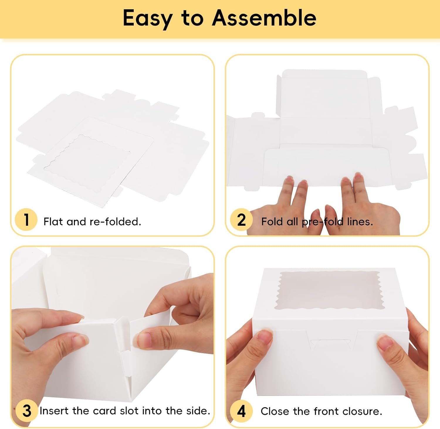 Grossiste Boîtes à Gâteaux 16pcs avec Fenêtre 6x6x3 pouces, Parfaites pour Treats, Chocolats, Cupcakes, Pâtisseries, Logo Personnalisé, Fournisseur en Vente en Gros