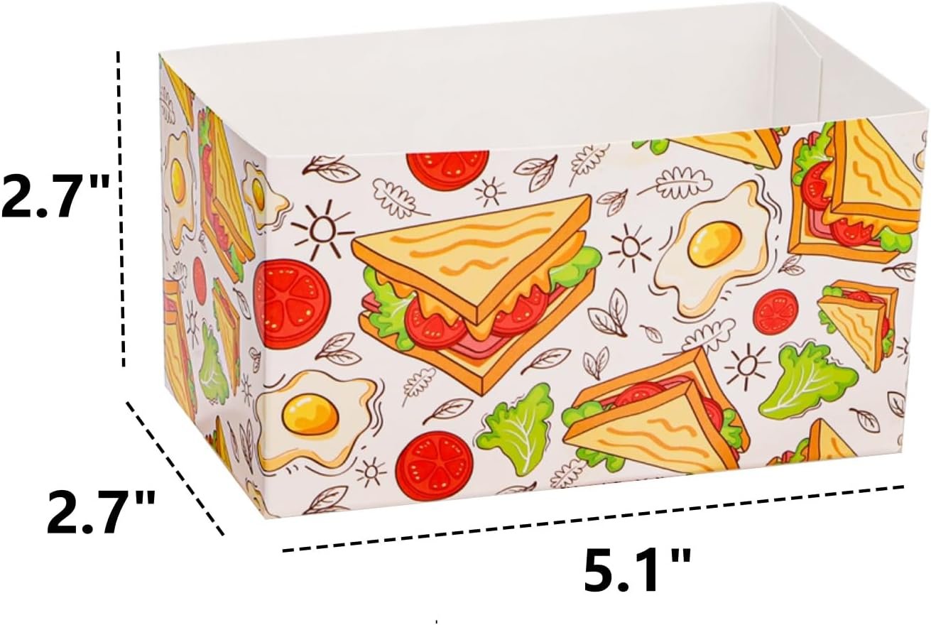 Grossiste 100 PCS Boîtes à sandwich jetables, contenants pour œufs à emporter, mini boîtes à burgers et plateaux pour pain, idéal pour frites, dessert, gaufres, pâtisseries, lancement de marque blanche. Fabricant de solutions pour entreprises alimentaires. OEM disponible.