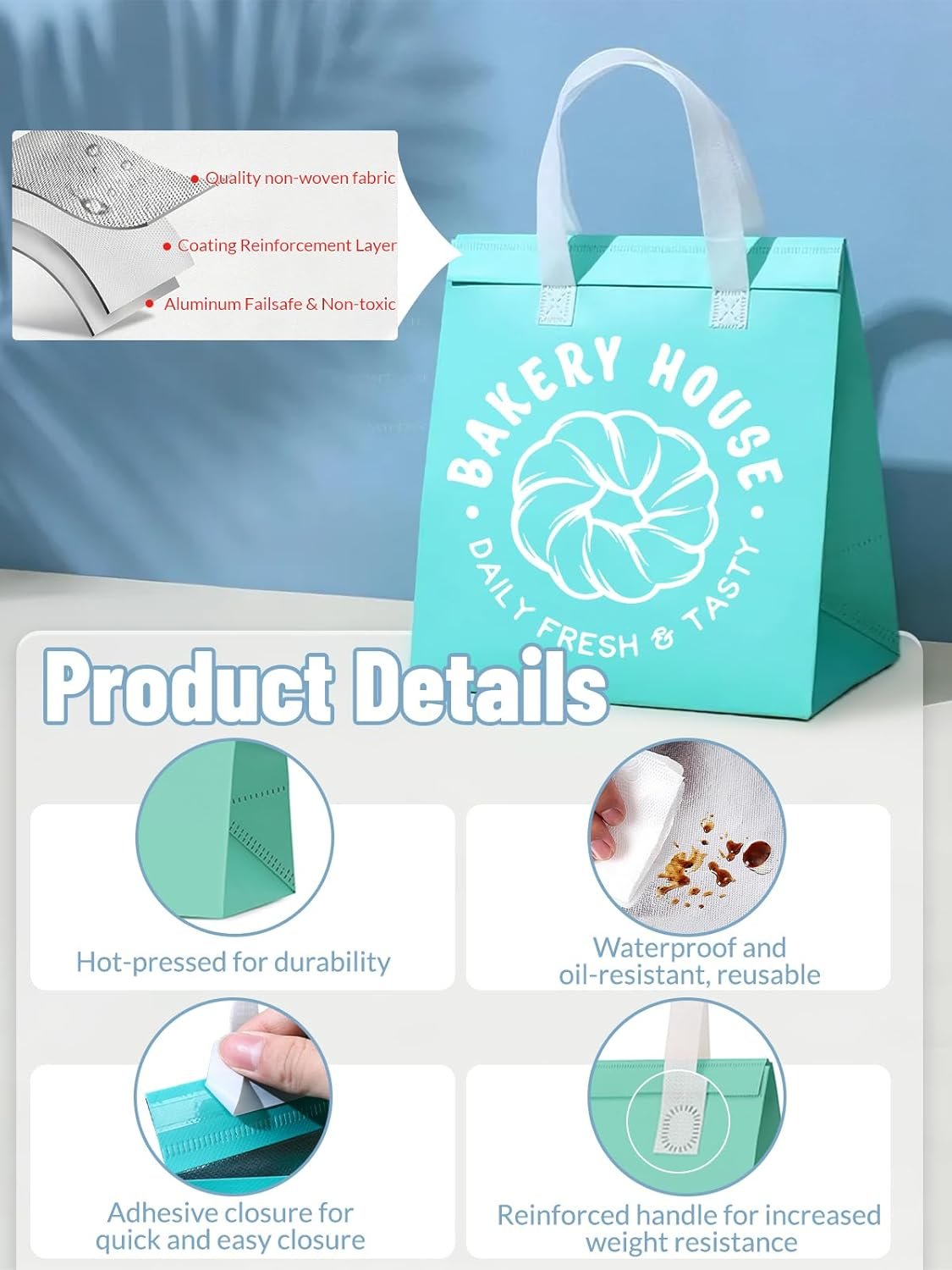 Grossiste 200Pcs Sacs Alimentaires Isolés Personnalisés avec Logo, Fournisseur de Sacs Réutilisables pour Livraison de Boissons et Aliments en Vrac, OEM pour Emporter Chaud et Froid