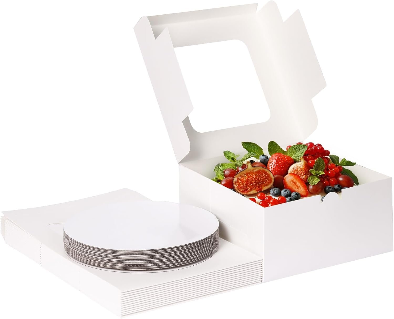 Grossiste Boîtes à Gâteau 10x10x5 Pouces avec Plateaux, Logo Personnalisé pour Desserts, Fabricant de Contenants Jetables avec Couvercles pour Saint-Valentin et Fête des Mères.