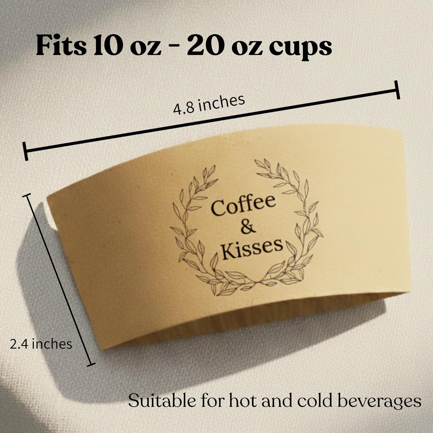 Grossiste de manchons à café en kraft personnalisés blancs – Manchons isothermes pour boissons chaudes et froides, adaptés aux cafétérias et événements. Logo personnalisé, convient aux gobelets standards (paquet de 25, 50, 100) avec Fabricant fiable.