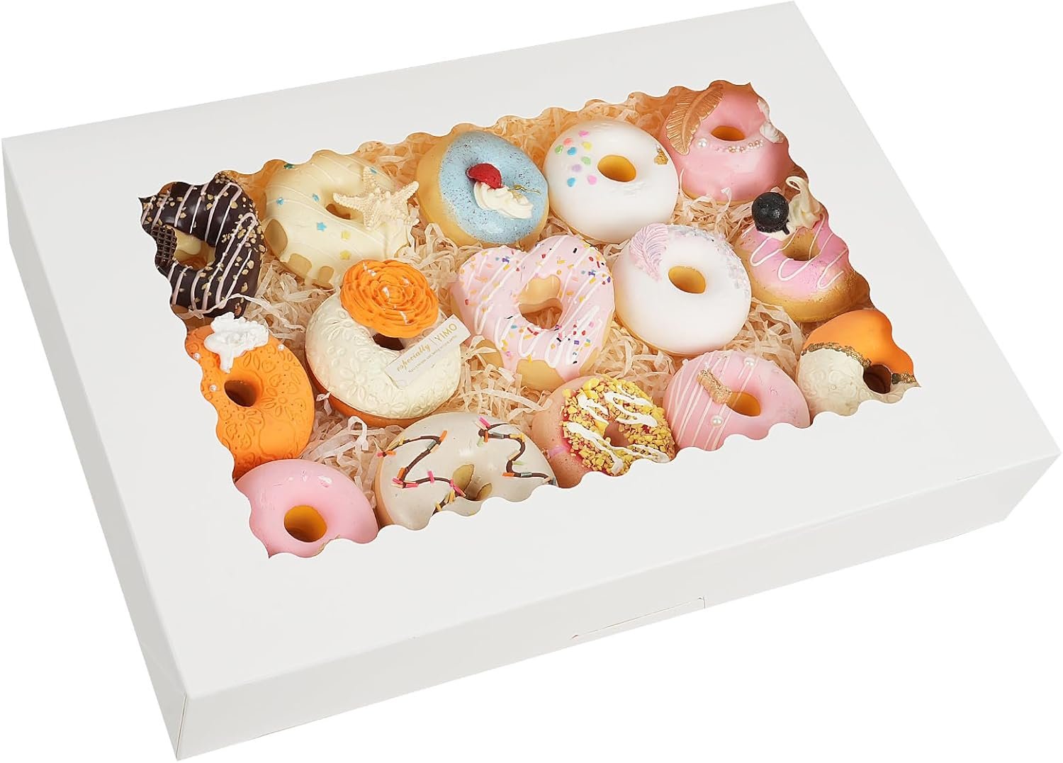 Boîtes à pâtisserie en vrac de 40 pièces, 16x11x2,5 pouces, avec fenêtre pour donuts, douceurs, pâtisseries, tartes, muffins et fraises en chocolat, fournisseur pour logo personnalisé.
