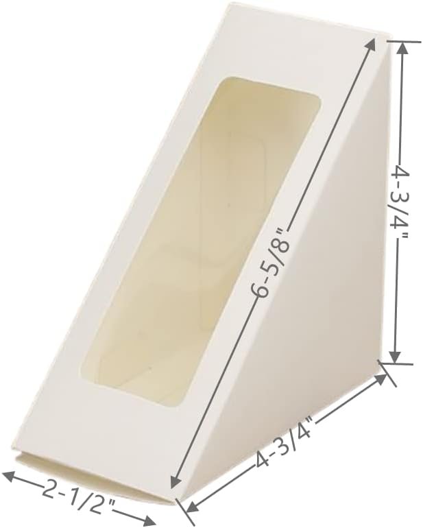 Grossiste en Vrac, boîtes à sandwich éco-responsables avec fenêtre pour service de restauration, logo personnalisé (100 pièces, taille moyenne, blanc) Grossiste en Vrac, boîtes à sandwich éco-responsables avec fenêtre pour service de restauration, logo personnalisé (100 pièces, taille moyenne, blanc)