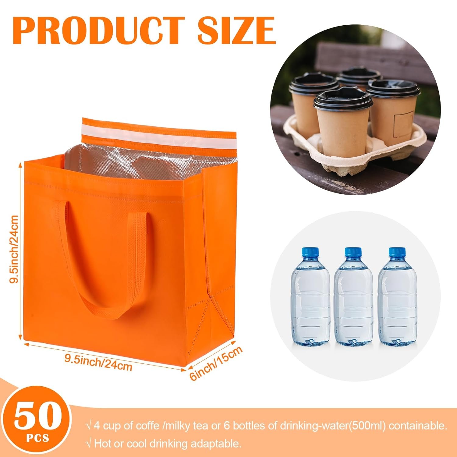 Grossiste sacs isothermes pour alimentation en vrac 50 pièces, personnalisation de logo, 9.45x9.45x5.91 pouces, orange, idéal pour café, lait, thé, nourriture chaude et froide, fruits de mer, restauration et épicerie. Grossiste sacs isothermes pour alimentation en vrac 50 pièces, personnalisation de logo, 9.45x9.45x5.91 pouces, orange, idéal pour café, lait, thé, nourriture chaude et froide, fruits de mer, restauration et épicerie.