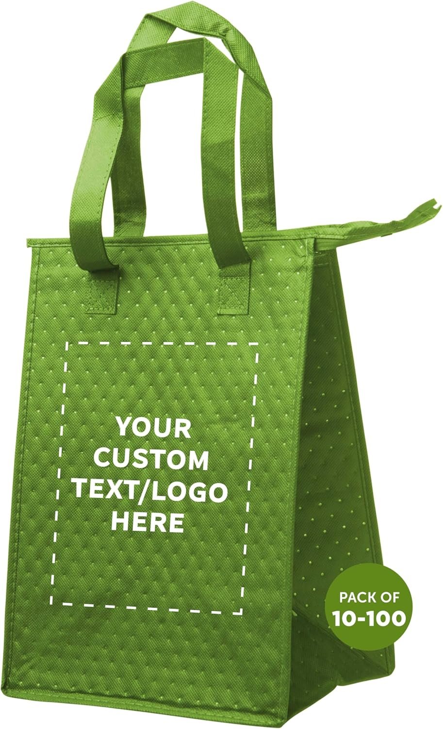 Grossiste Sac à déjeuner isotherme personnalisé avec logo, ensemble de 10/50/100, parfait pour les événements extérieurs, travail et voyages - Fabricant en vrac, couleur vert lime