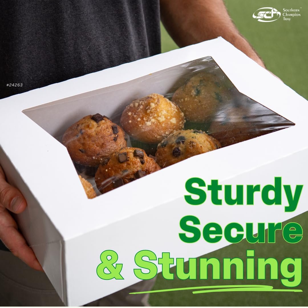 Grossiste en Vrac Boîte à Gâteaux Blanche avec Fenêtre (100 pièces) 16x12x2.5, Fournisseur de Contenants Pop-Up pour Gâteaux, Cookie Box à Usage Unique, Logo Personnalisé, Boîte à Beignets 24543