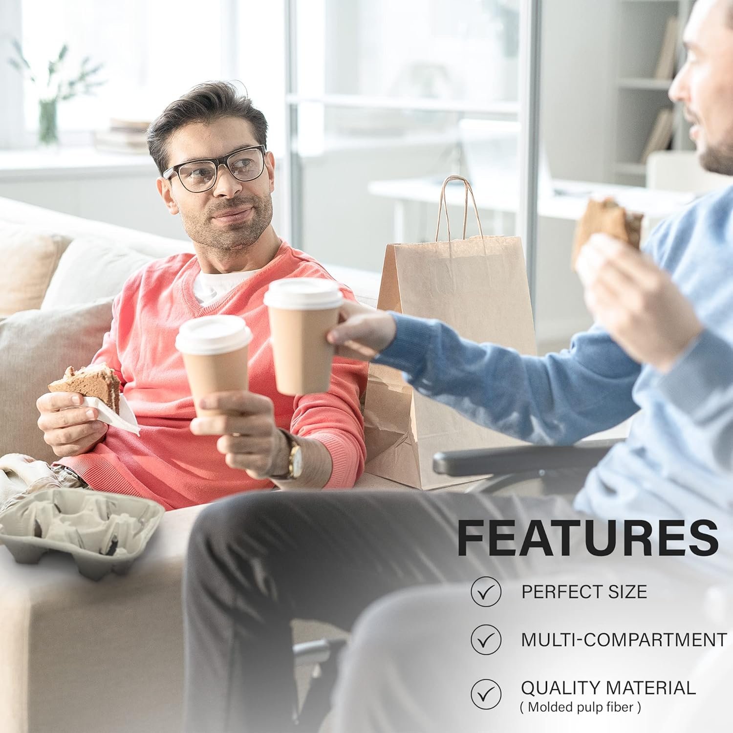 Grossiste porte-boisson en pulpe de fibre pour 4 tasses 8-32 oz, fabriqué par un fournisseur, vente en gros de pack de 25.