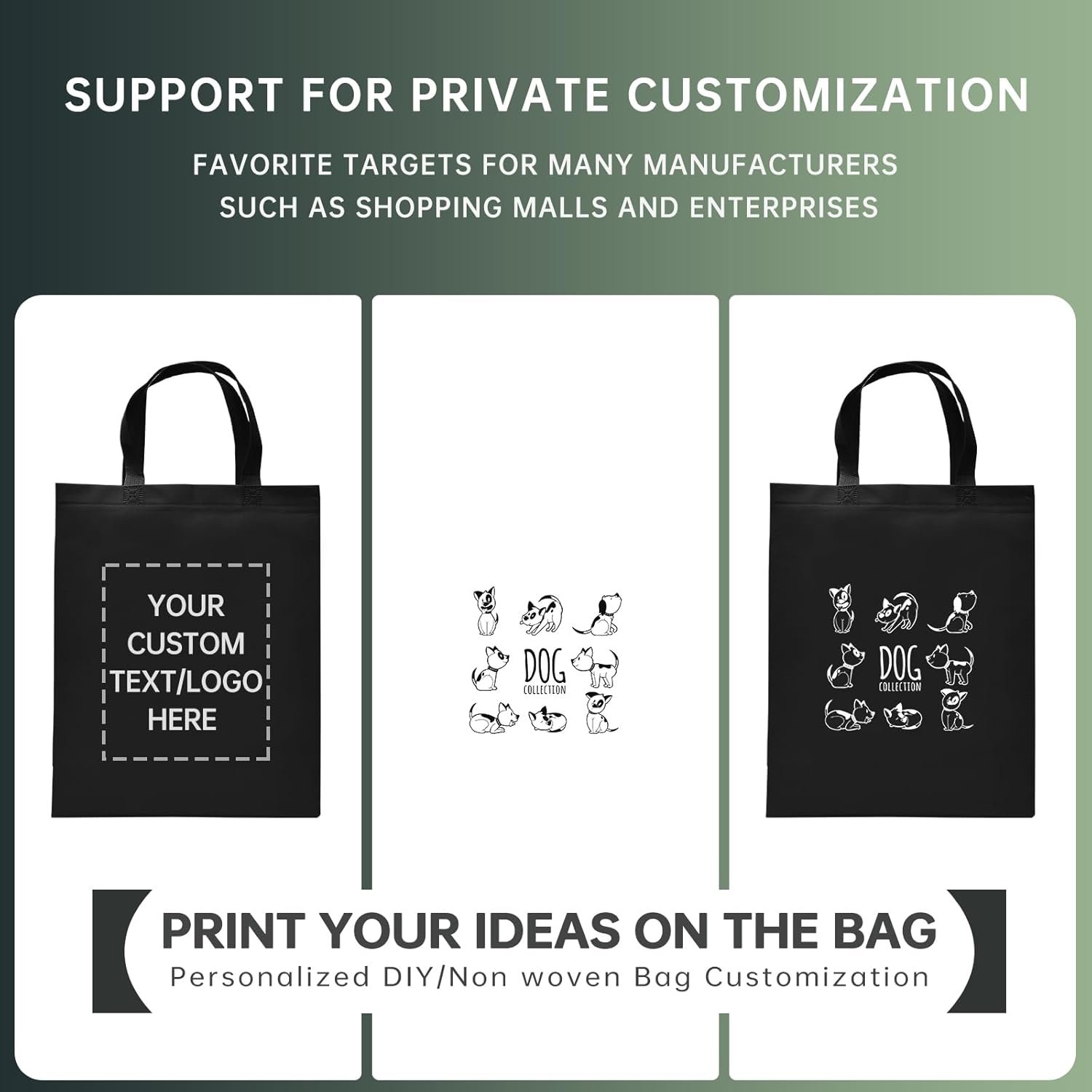 Tote Bags Personnalisés - 100 Unités en Vrac par Fournisseur pour Ventes, Activités Commerciales, Shopping, Fêtes et Publicité