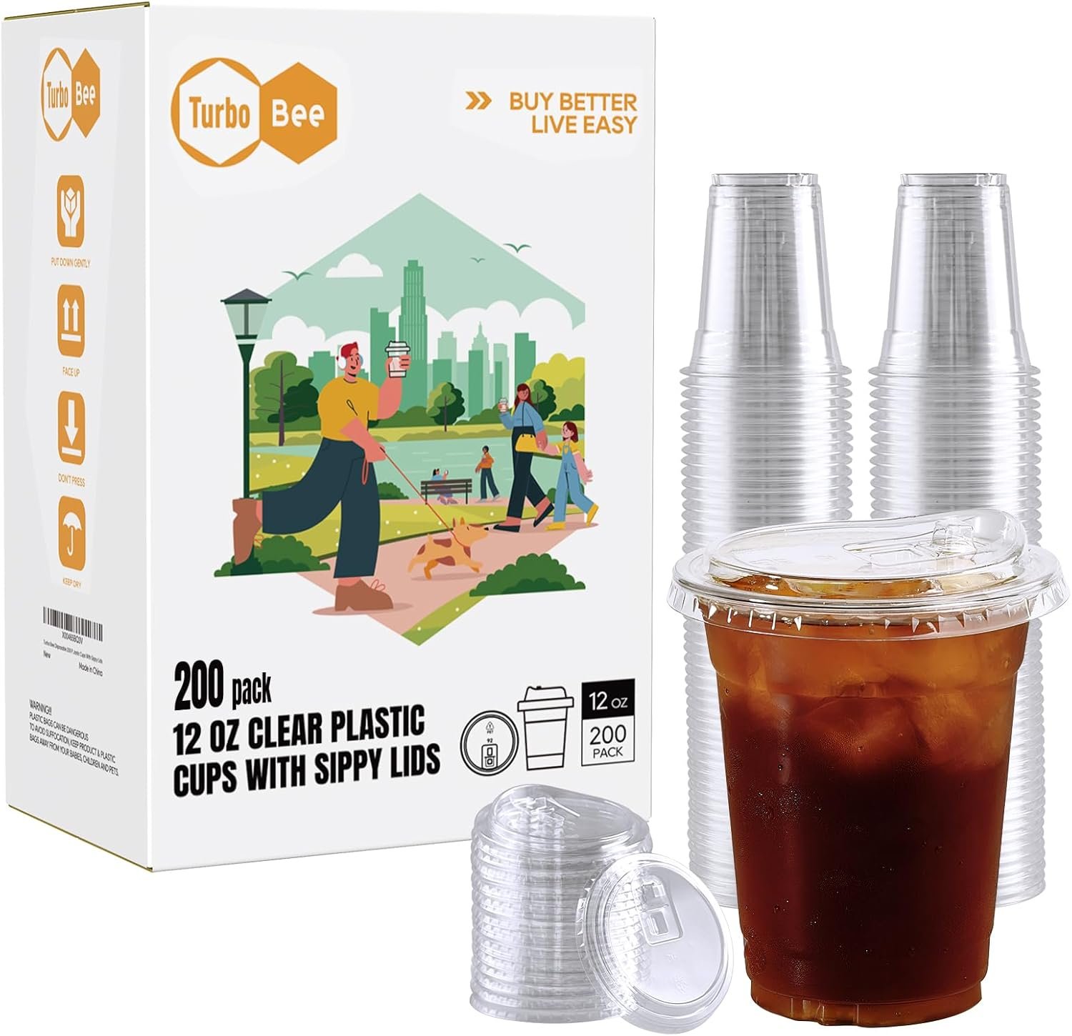 Grossiste de gobelets en plastique clair 12 OZ avec couvercles à bec sans paille, 200 ensembles, à emporter, pour café glacé, smoothies, soda, limonade, boisson froide, Fabricant proposant des solutions de Marque Blanche.