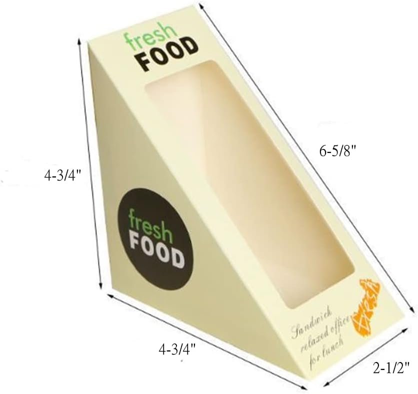 Boîte à sandwich en vrac, 100 pièces, éco-responsable avec fenêtre pour service de restauration, logo personnalisé, fournisseur idéal pour boulangeries.