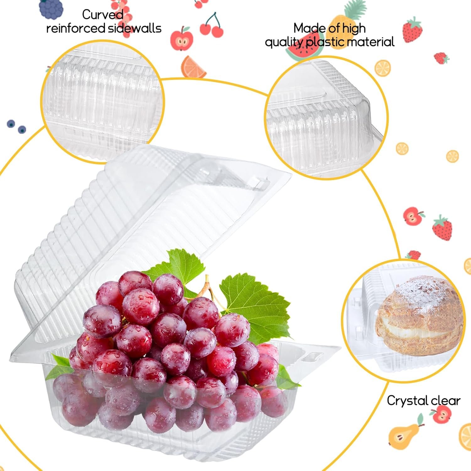 Conteneurs alimentaires en plastique transparent, 200 Pcs, 5.3x4.7x2.8 pouces, vente en gros, fabricant de boîtes alimentaires à charnières carrées, traîneaux à emporter avec couvercles transparents, logo personnalisé. Conteneurs alimentaires en plastique transparent, 200 Pcs, 5.3x4.7x2.8 pouces, vente en gros, fabricant de boîtes alimentaires à charnières carrées, traîneaux à emporter avec couvercles transparents, logo personnalisé.