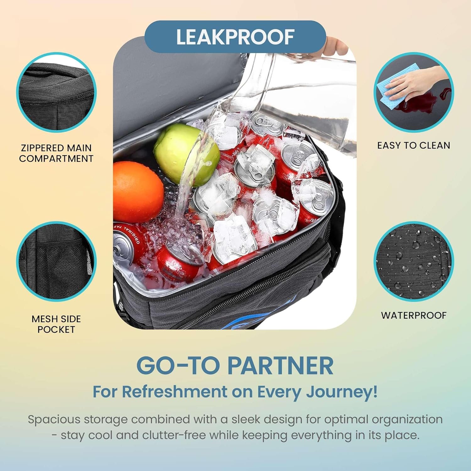 Grossiste Sac de Glacière Personnalisé - Sac Isotherme Personnalisable pour Événements d'Entreprise ou Cadeaux - Fabricant de Sac Isotherme Étanche, Capacité de 24 Canettes de Bière - 15x10x7 - Marque Blanche 123