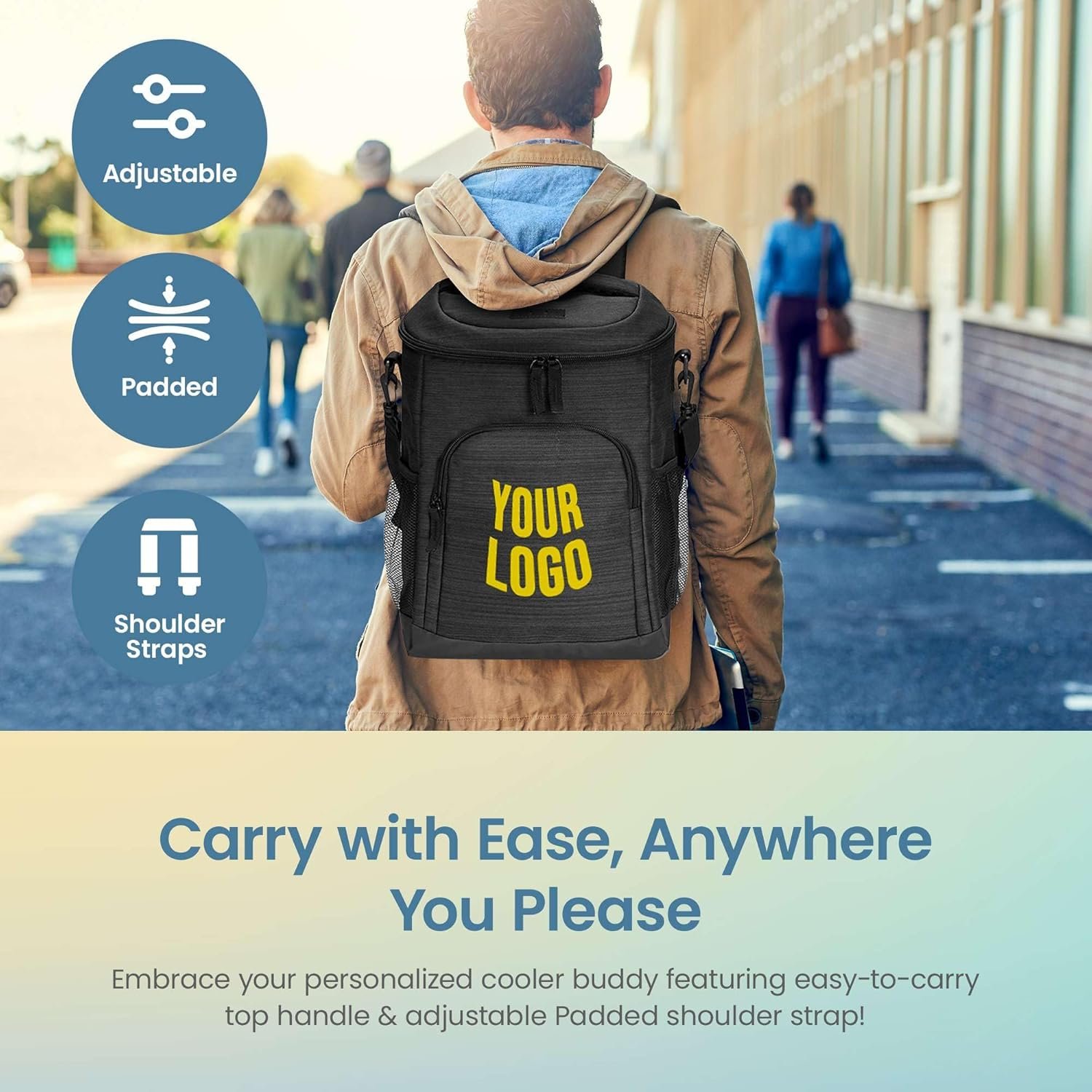 Grossiste Sac de Glacière Personnalisé - Sac Isotherme Personnalisable pour Événements d'Entreprise ou Cadeaux - Fabricant de Sac Isotherme Étanche, Capacité de 24 Canettes de Bière - 15x10x7 - Marque Blanche 123