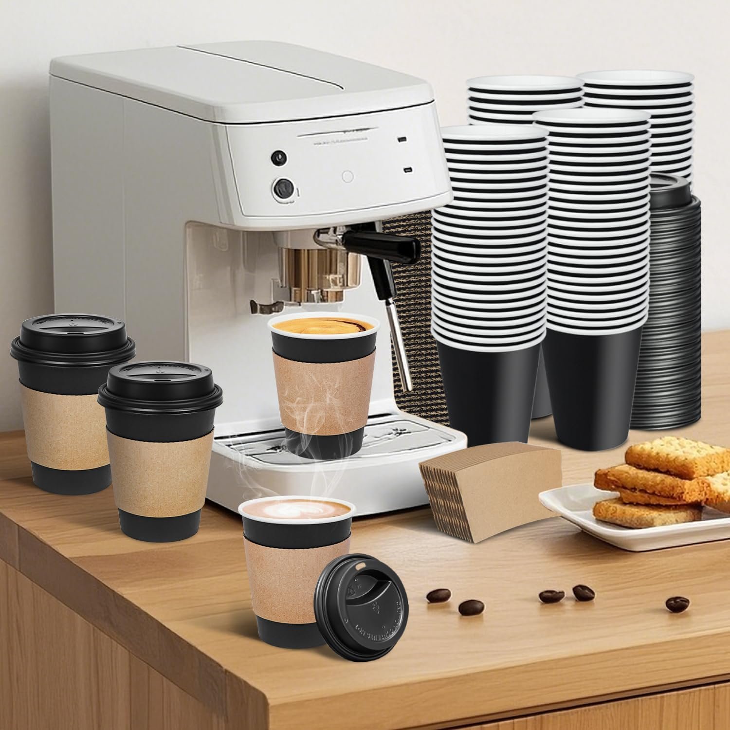 Gobelets jetables noirs de 12 oz en vrac, fabriquant de gobelets en papier avec couvercles et manchons, vente en gros pour cafés, voyages, fêtes et bureaux. Logo personnalisé disponible. Gobelets jetables noirs de 12 oz en vrac, fabriquant de gobelets en papier avec couvercles et manchons, vente en gros pour cafés, voyages, fêtes et bureaux. Logo personnalisé disponible.