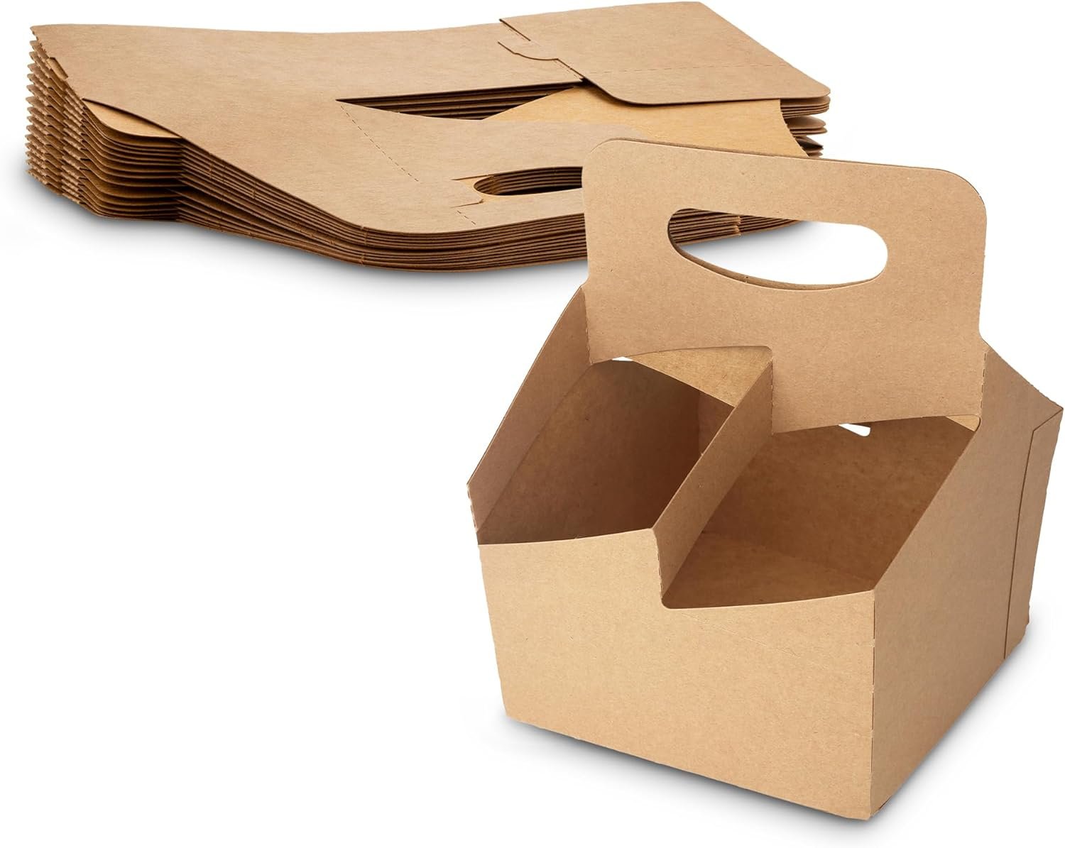 Grossiste Support de Boissons Jetable 4 Gobelets 6,5" x 6,5" x 9" - Personnalisé avec Logo - Fournisseur en Vrac (Pack de 30)