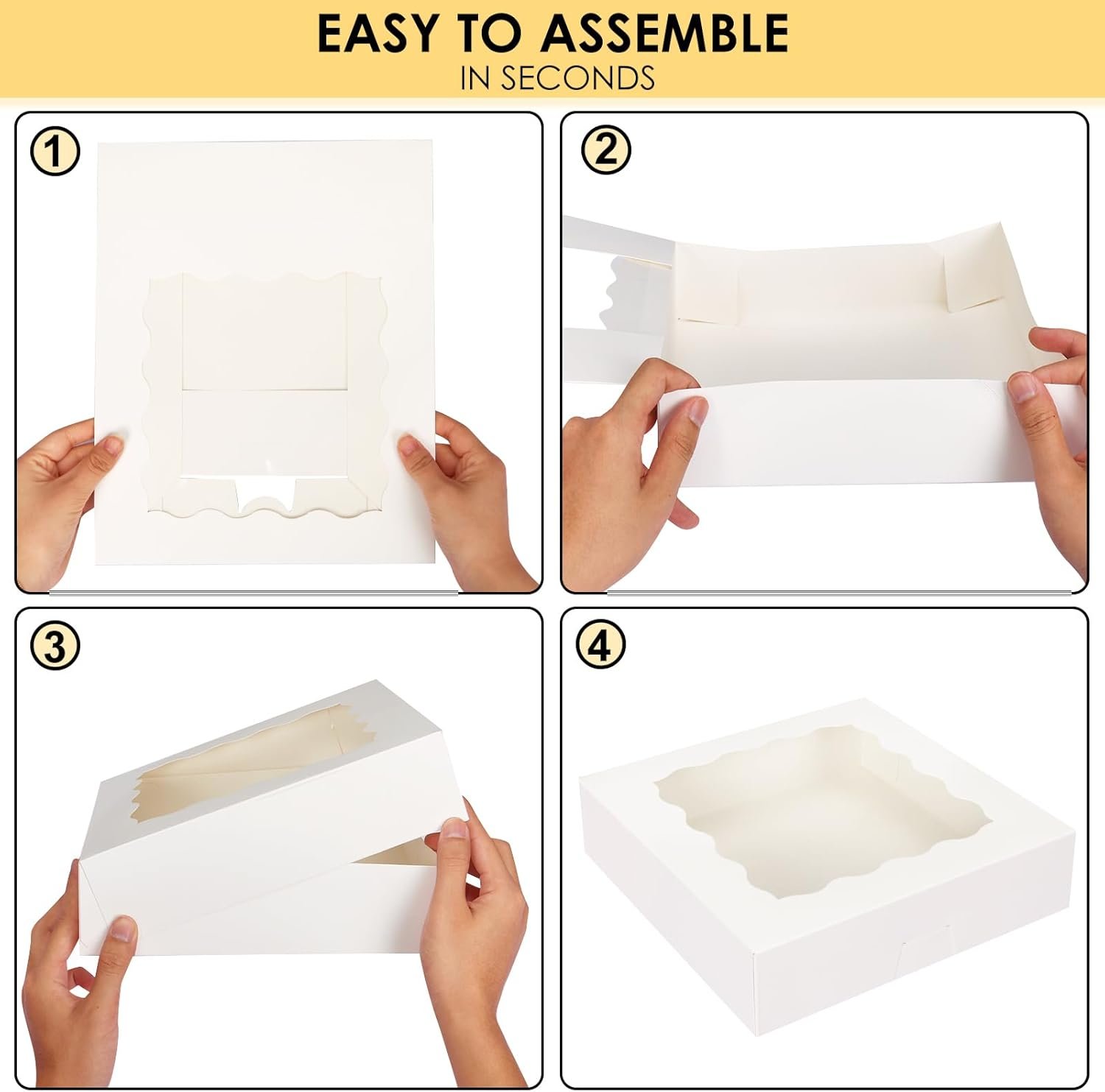 Grossiste boîte de pâtisserie auto-pop-up 24 pièces 10x10x2,5 pouces, parfait pour cookies, fraises enrobées de chocolat, tartes, beignets et muffins - Logo Personnalisé, Fournisseur de solutions en vrac. Grossiste boîte de pâtisserie auto-pop-up 24 pièces 10x10x2,5 pouces, parfait pour cookies, fraises enrobées de chocolat, tartes, beignets et muffins - Logo Personnalisé, Fournisseur de solutions en vrac.