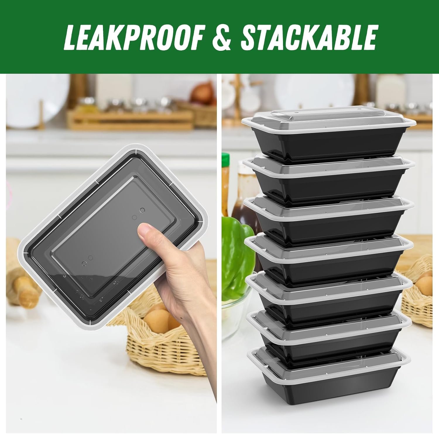 Grossiste Containers alimentaires en plastique de 38 oz, 50 sachets de 100 pièces, réutilisables avec couvercles, robustes et étanches, sûrs pour les aliments, adaptés pour micro-ondes, congélateur et lave-vaisselle, marque blanche de stockage alimentaire.