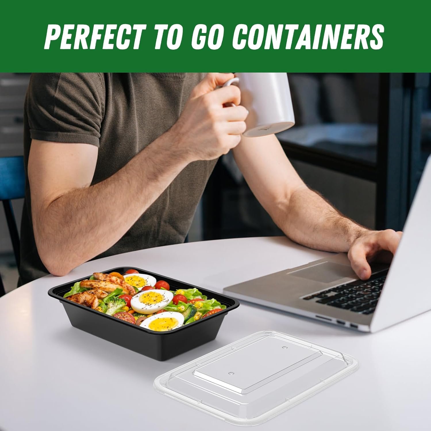 Grossiste Containers alimentaires en plastique de 38 oz, 50 sachets de 100 pièces, réutilisables avec couvercles, robustes et étanches, sûrs pour les aliments, adaptés pour micro-ondes, congélateur et lave-vaisselle, marque blanche de stockage alimentaire.