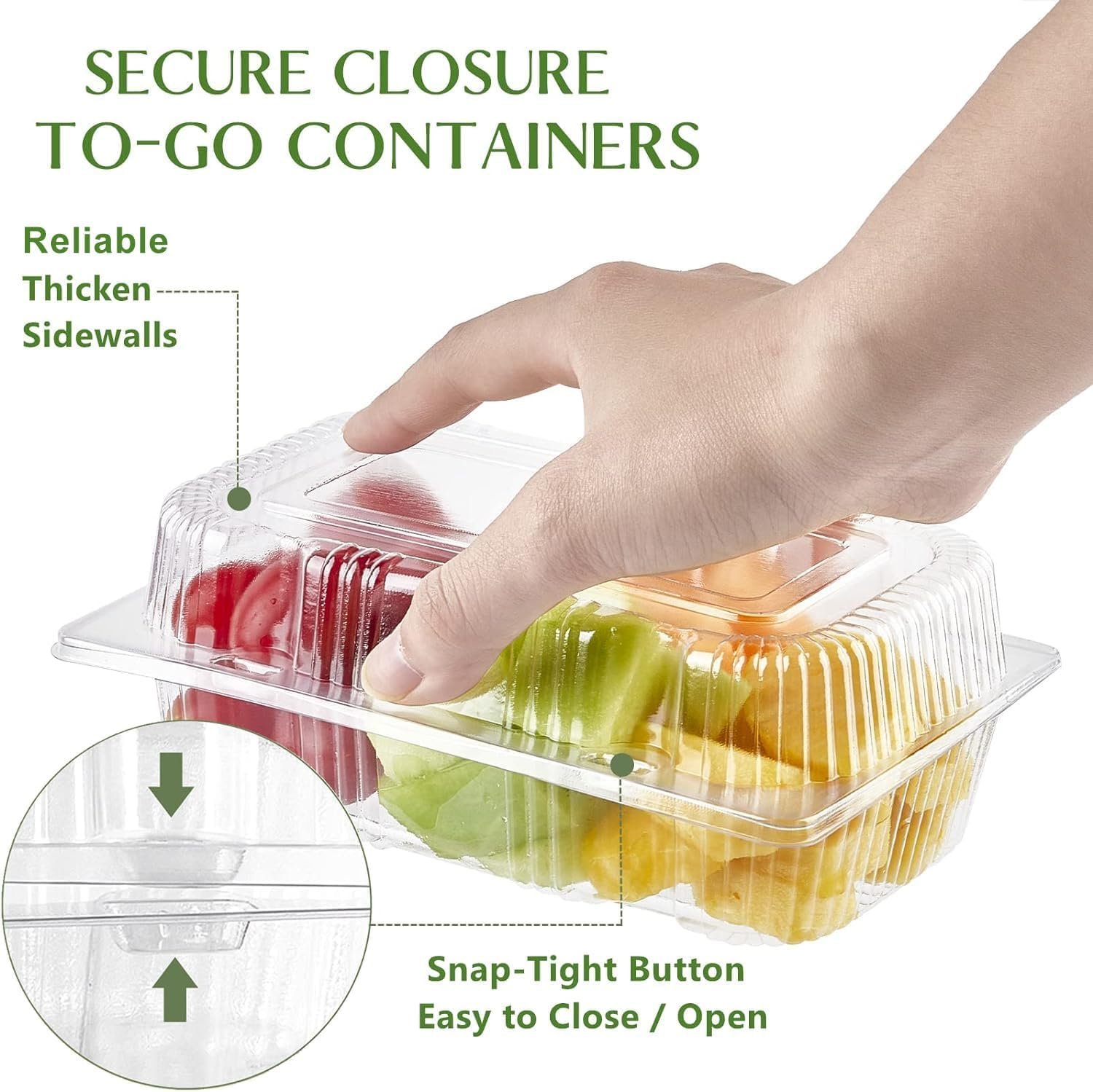 Grossiste Contenants alimentaires en plastique rigide à charnière 7,2x4,7x3 pouces avec couvercles transparents (40 pièces) - Vente en gros de boîtes à dessert, tranches de gâteaux, salades, pâtisseries et sandwiches - Fabricant reconnu Grossiste Contenants alimentaires en plastique rigide à charnière 7,2x4,7x3 pouces avec couvercles transparents (40 pièces) - Vente en gros de boîtes à dessert, tranches de gâteaux, salades, pâtisseries et sandwiches - Fabricant reconnu