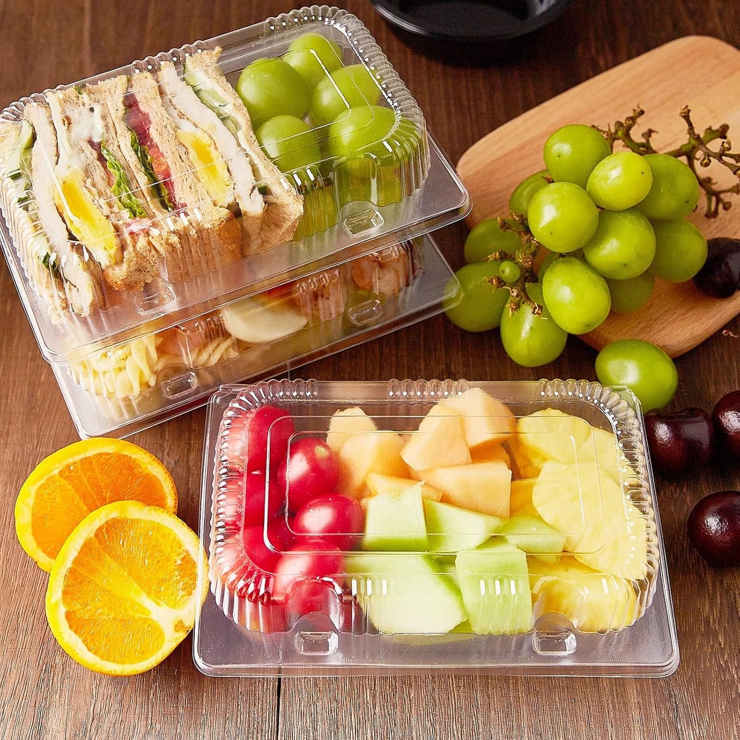 Grossiste Contenants alimentaires en plastique rigide à charnière 7,2x4,7x3 pouces avec couvercles transparents (40 pièces) - Vente en gros de boîtes à dessert, tranches de gâteaux, salades, pâtisseries et sandwiches - Fabricant reconnu Grossiste Contenants alimentaires en plastique rigide à charnière 7,2x4,7x3 pouces avec couvercles transparents (40 pièces) - Vente en gros de boîtes à dessert, tranches de gâteaux, salades, pâtisseries et sandwiches - Fabricant reconnu