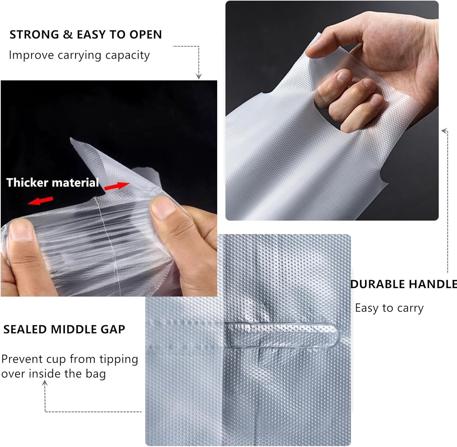 Grossiste en Vrac, 200 Sacs à Boisson, 2 Porte-gobelets pour Livraison, 12