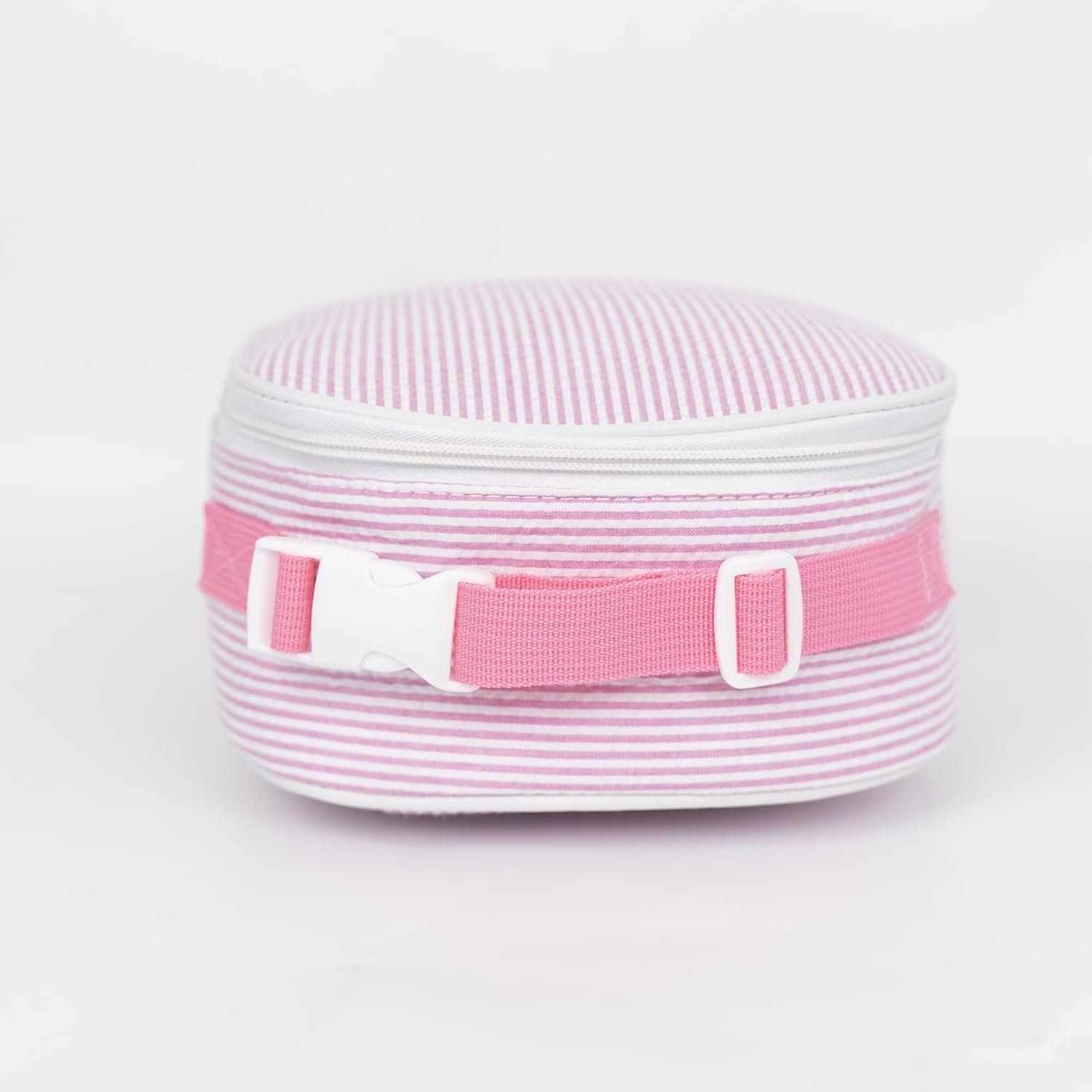 Sac à déjeuner isolé personnalisé avec broderie de nom, fournisseur en gros, motif à rayures seersucker, réutilisable. Sac à déjeuner isolé personnalisé avec broderie de nom, fournisseur en gros, motif à rayures seersucker, réutilisable.