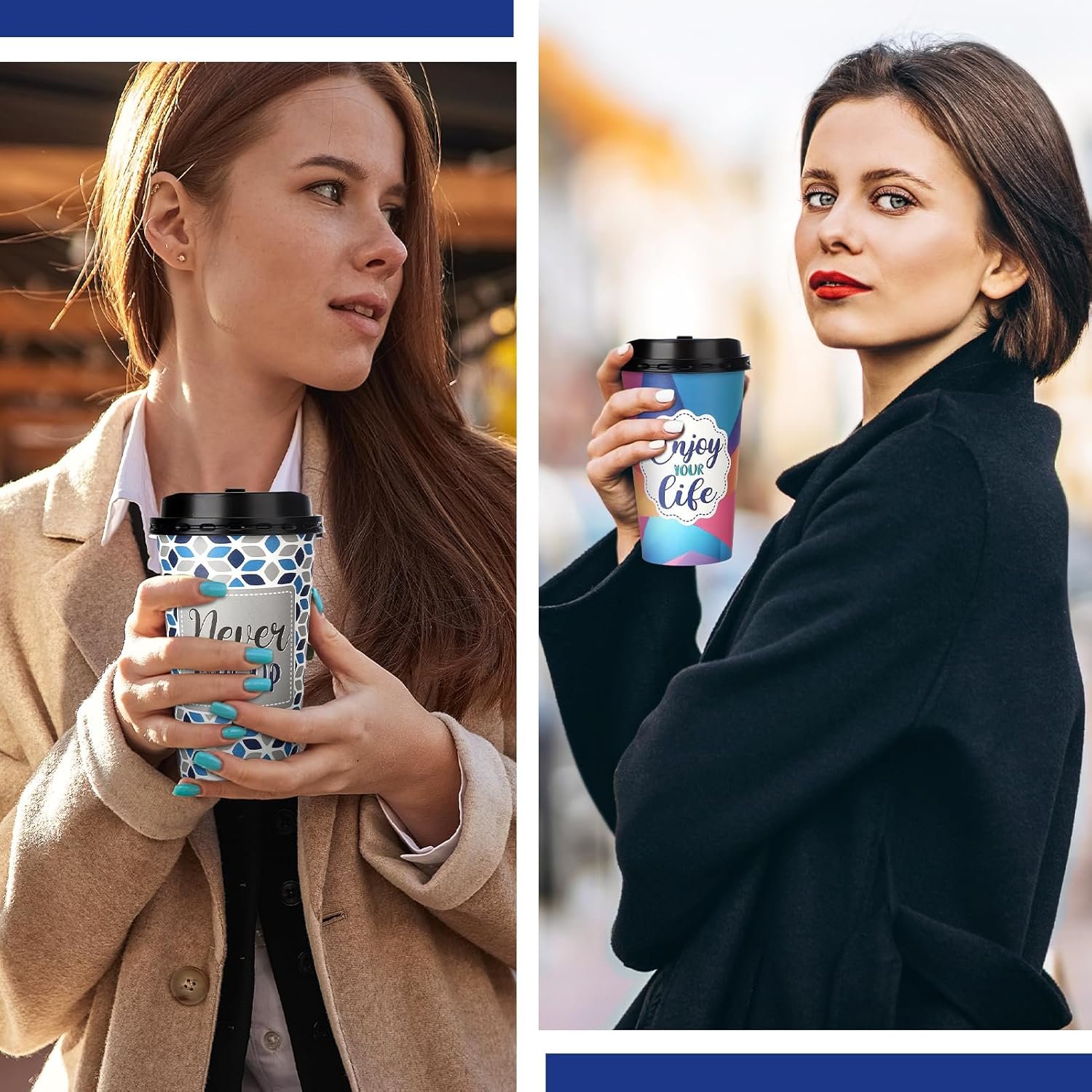 Grossiste 100 gobelets en papier jetables de 16 oz avec couvercles, idéal pour café, thé, eau, ou jus, logo personnalisé disponible, fournisseur pour boissons chaudes et froides en gros.