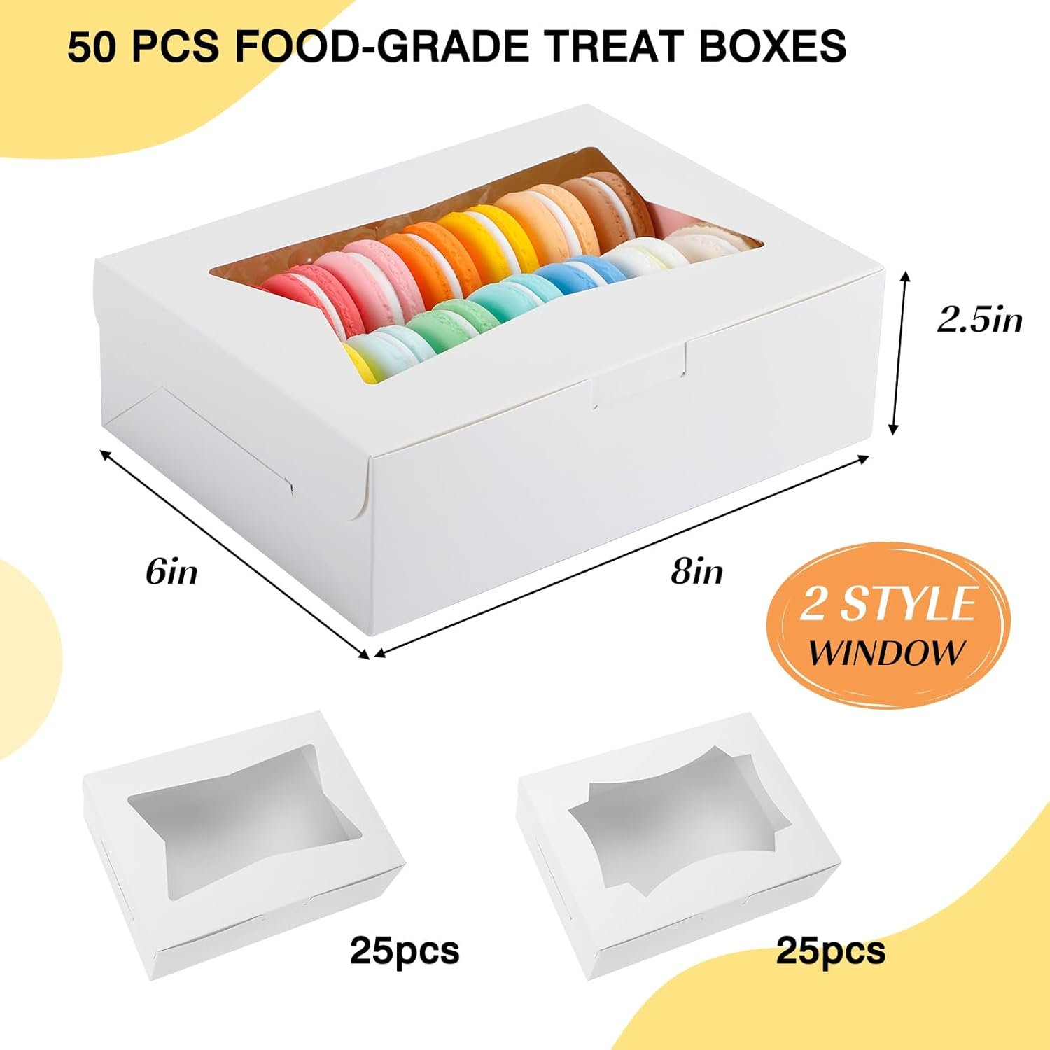 Grossiste de Boîtes à Cookies 50pcs avec Fenêtre 8x6x2,5 pouces, Pour Chocolats Recouverts de Fraises et Muffins, Fabricant de Boîtes de Pâtisserie en Vrac, Logo Personnalisé Grossiste de Boîtes à Cookies 50pcs avec Fenêtre 8x6x2,5 pouces, Pour Chocolats Recouverts de Fraises et Muffins, Fabricant de Boîtes de Pâtisserie en Vrac, Logo Personnalisé