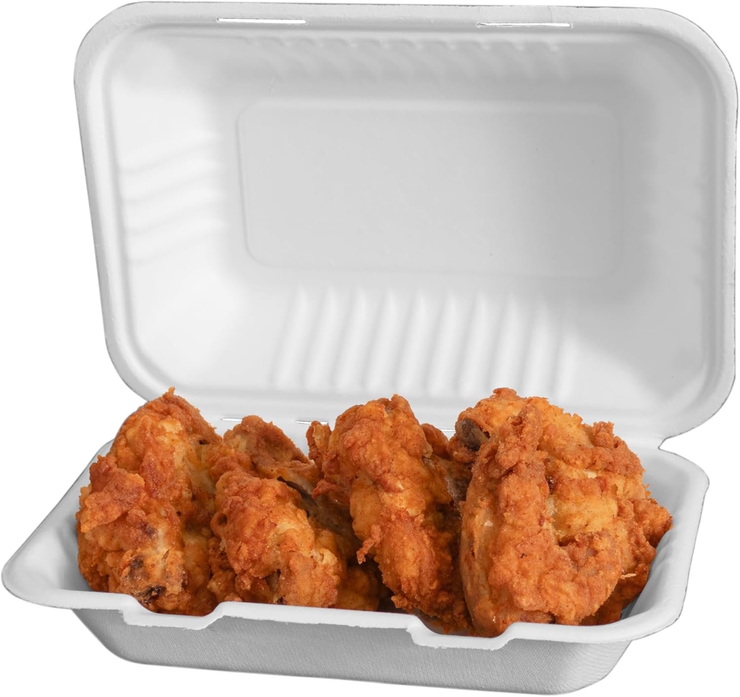 Conteneurs à emporter 9x6 pouces en bagasse compostable, Vente en gros, 75 pièces, Boîtes alimentaires jetables avec couvercles, Grossiste en contenants pour déjeuner et préparation de repas, Fabricant durable.