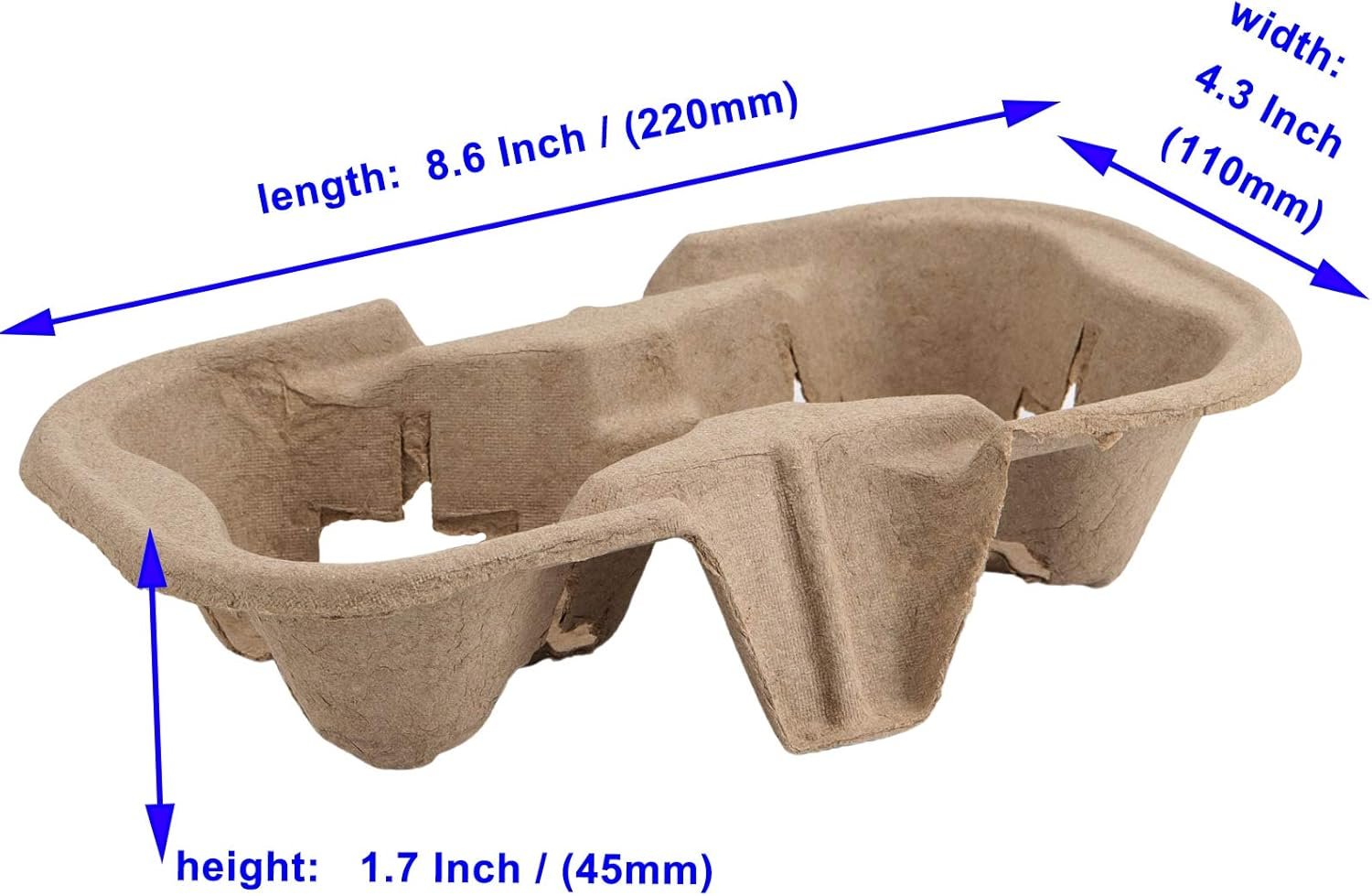 Grossiste Porte-gobelets en fibre de pulpe pour 2 boissons, 100 pièces, biodégradables, support jetable pour boissons chaudes et froides, service de livraison alimentaire, dimensions 8,6 x 4,3 x 1,7 pouces, Fabricant, Logo Personnalisé. Grossiste Porte-gobelets en fibre de pulpe pour 2 boissons, 100 pièces, biodégradables, support jetable pour boissons chaudes et froides, service de livraison alimentaire, dimensions 8,6 x 4,3 x 1,7 pouces, Fabricant, Logo Personnalisé.