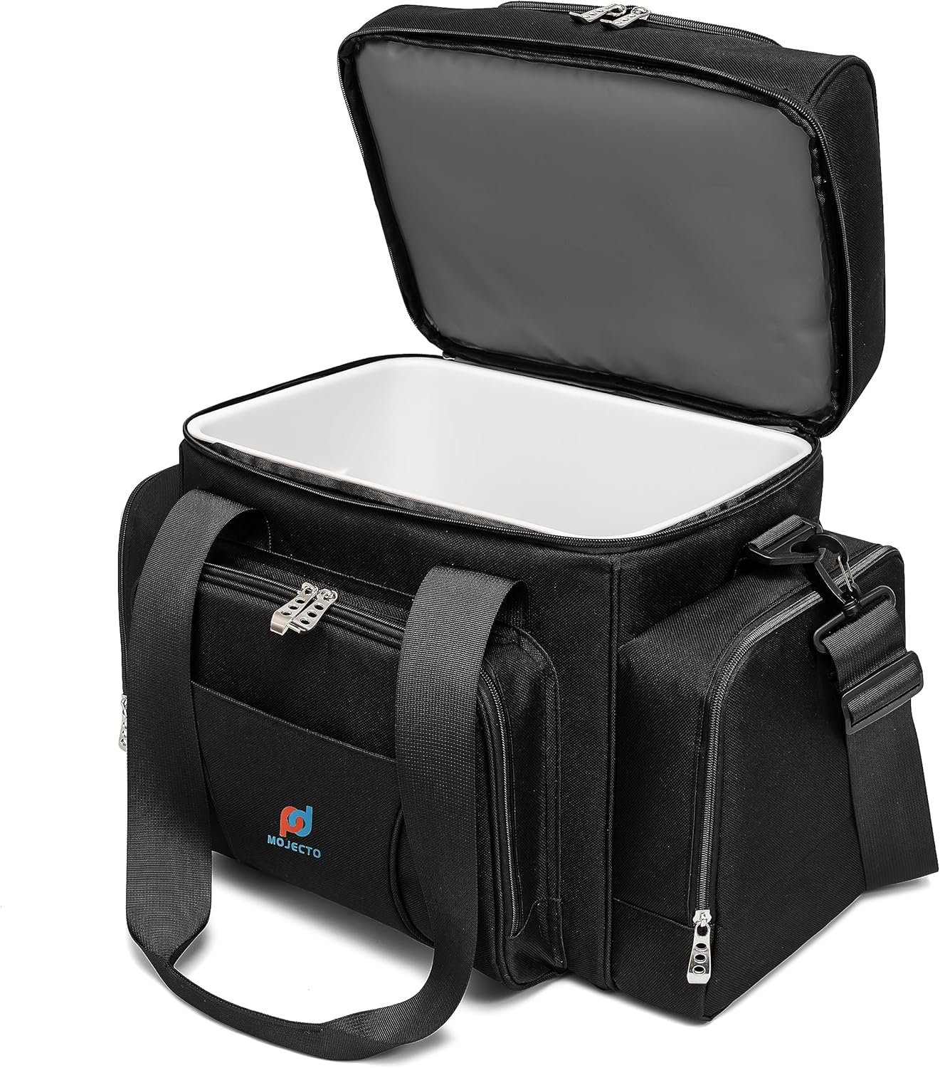 Grossiste Sac isotherme extra large (15x12,5x9 po) avec doublure rigide étanche, deux compartiments isolés, tissu résistant, isolation épaisse, coutures renforcées, poches multiples, zipper durable, pour OEM.