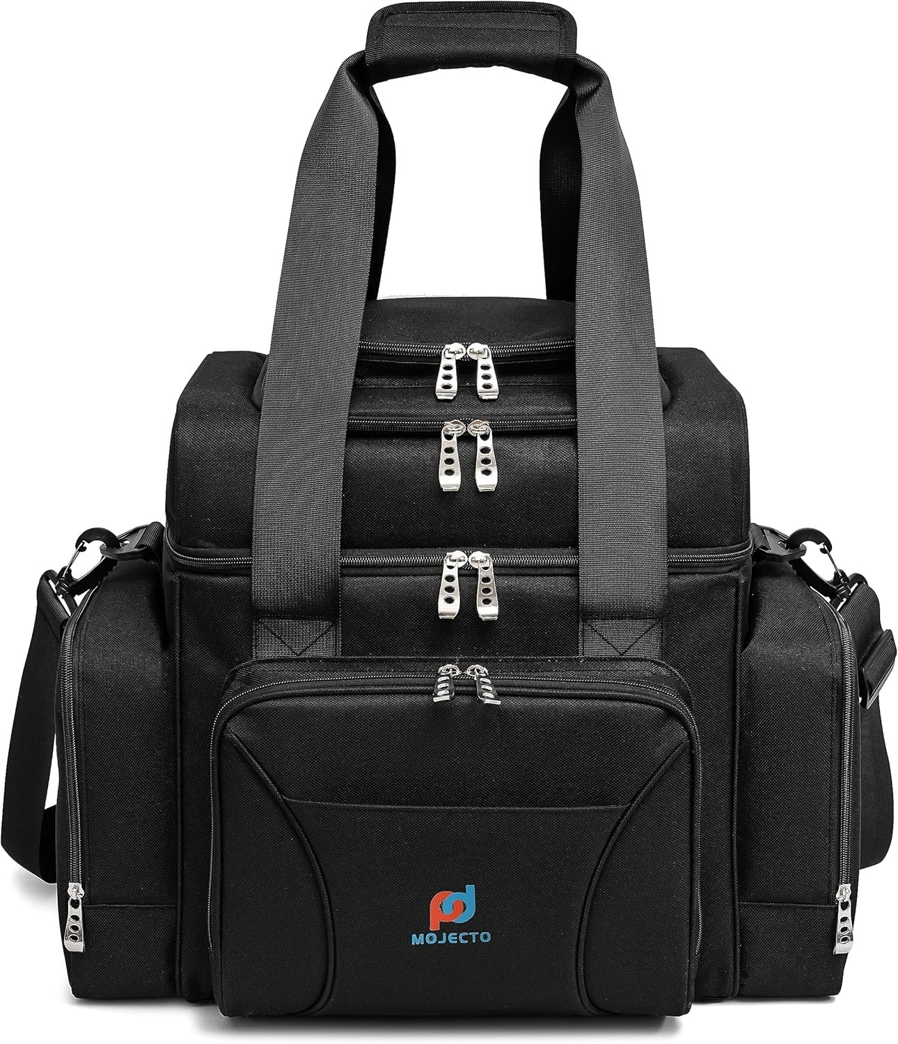 Grossiste Sac isotherme extra large (15x12,5x9 po) avec doublure rigide étanche, deux compartiments isolés, tissu résistant, isolation épaisse, coutures renforcées, poches multiples, zipper durable, pour OEM.