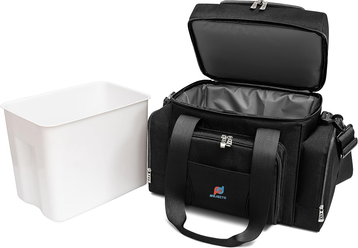 Grossiste Sac isotherme extra large (15x12,5x9 po) avec doublure rigide étanche, deux compartiments isolés, tissu résistant, isolation épaisse, coutures renforcées, poches multiples, zipper durable, pour OEM.