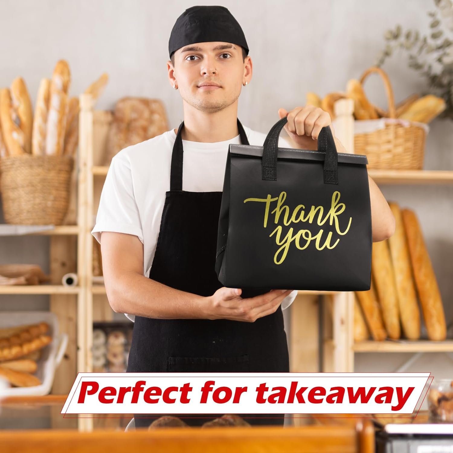 Grossiste Sacs isothermes pour la livraison de nourriture 80 pièces 9.5 x 9.5 x 6 pouces, Logo Personnalisé, Fabricant d'emballages thermiques pour aliments chauds et froids, café, lait, fruits de mer, pizza.