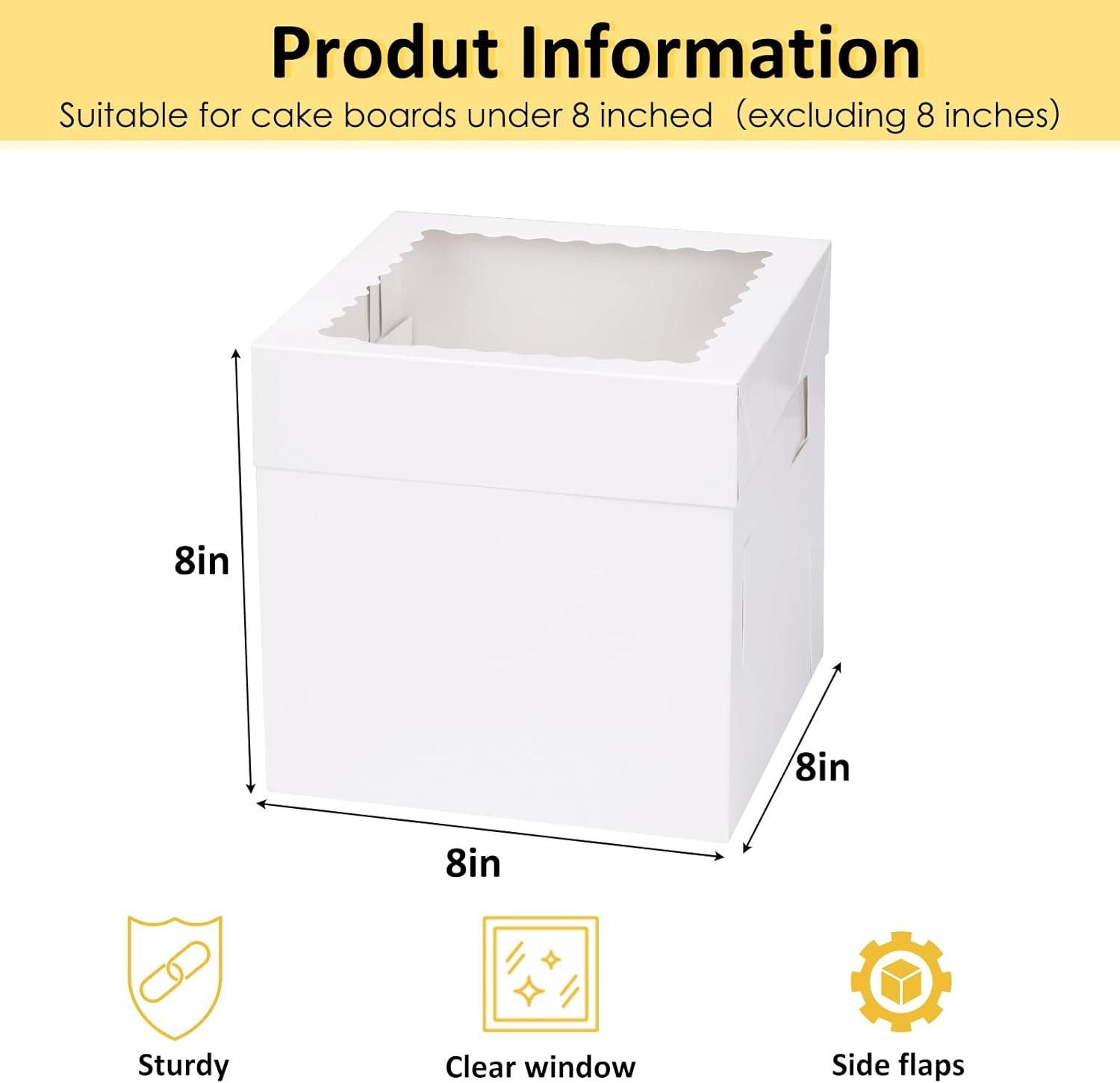 Grossiste Boîtes à Gâteaux 5 pièces 8 pouces, Conteneurs de Boulangerie avec Grande Fenêtre, Transporteur de Gâteau Blanc 8 pouces, Boîtes Jetables pour Halloween Anniversaire, Cupcake Cookie Tarte Pâtisserie (8x8x8 pouces) - Fabricant de Logo Personnalisé, Vente en Gros. Grossiste Boîtes à Gâteaux 5 pièces 8 pouces, Conteneurs de Boulangerie avec Grande Fenêtre, Transporteur de Gâteau Blanc 8 pouces, Boîtes Jetables pour Halloween Anniversaire, Cupcake Cookie Tarte Pâtisserie (8x8x8 pouces) - Fabricant de Logo Personnalisé, Vente en Gros.