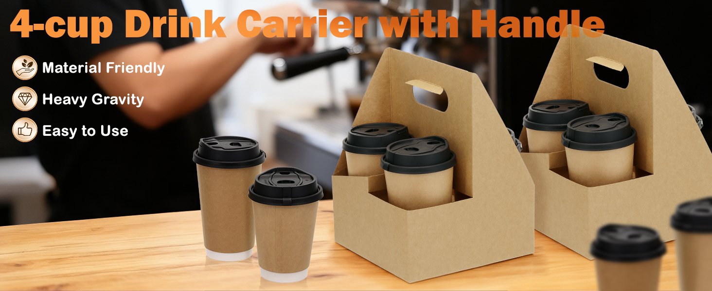Grossiste porte-gobelet en carton pliable, support pour 4 tasses, capacité de 12oz à 32oz, 30 pièces, idéal pour la livraison de nourriture et les boissons chaudes ou froides, OEM avec logo personnalisé. Grossiste porte-gobelet en carton pliable, support pour 4 tasses, capacité de 12oz à 32oz, 30 pièces, idéal pour la livraison de nourriture et les boissons chaudes ou froides, OEM avec logo personnalisé.