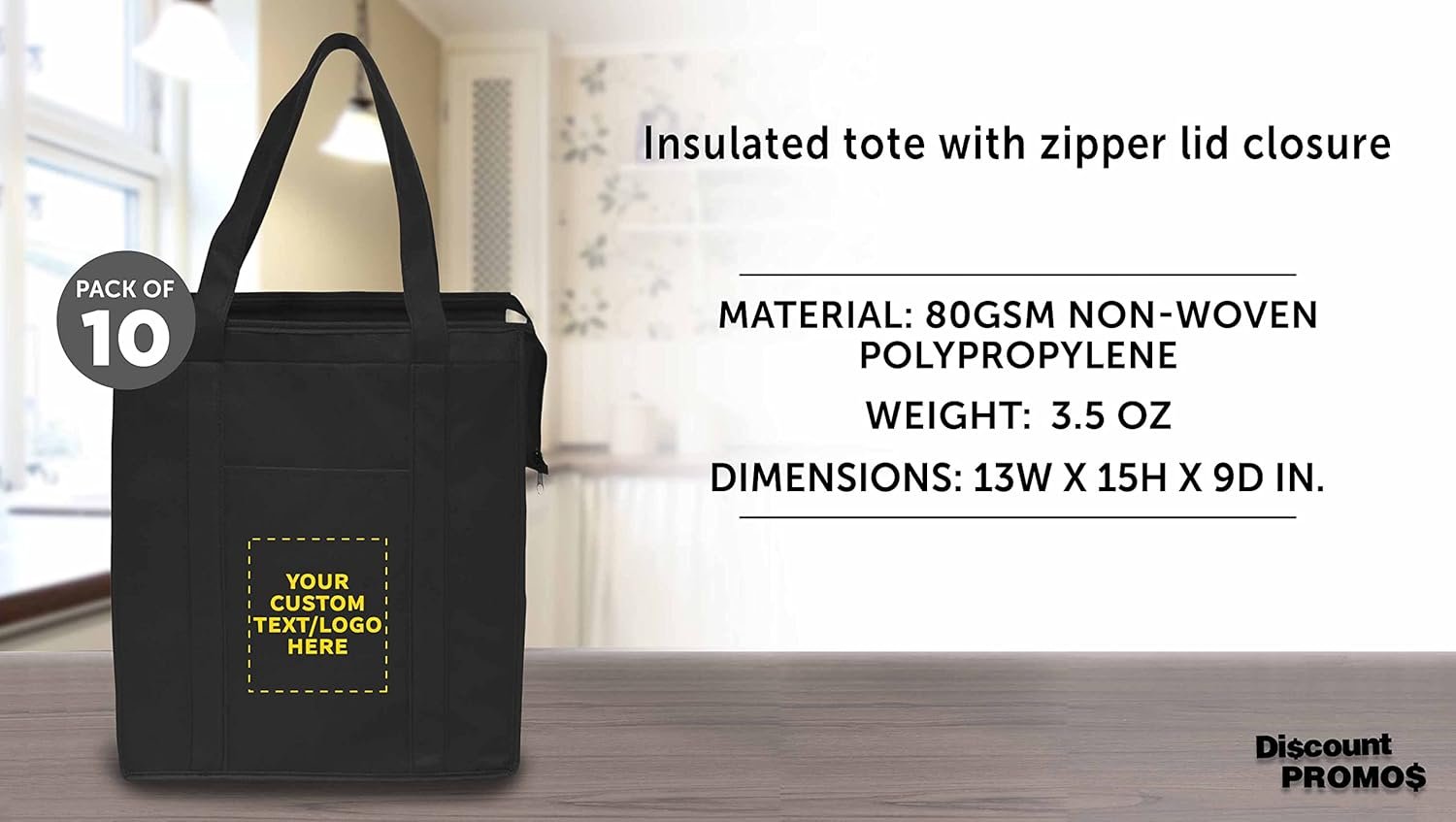 Grossiste Sac Isotherme Non-tissé Personnalisé Ensemble de 10, Idéal pour Camping et Plage, Reutilisable - Fabricant en Vrac de Sacs noirs avec Logo Personnalisé