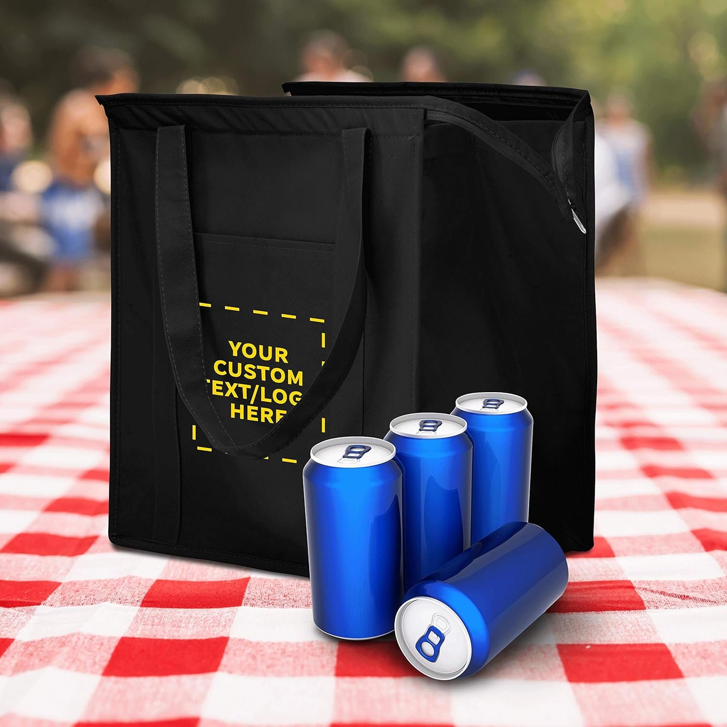 Grossiste Sac Isotherme Non-tissé Personnalisé Ensemble de 10, Idéal pour Camping et Plage, Reutilisable - Fabricant en Vrac de Sacs noirs avec Logo Personnalisé