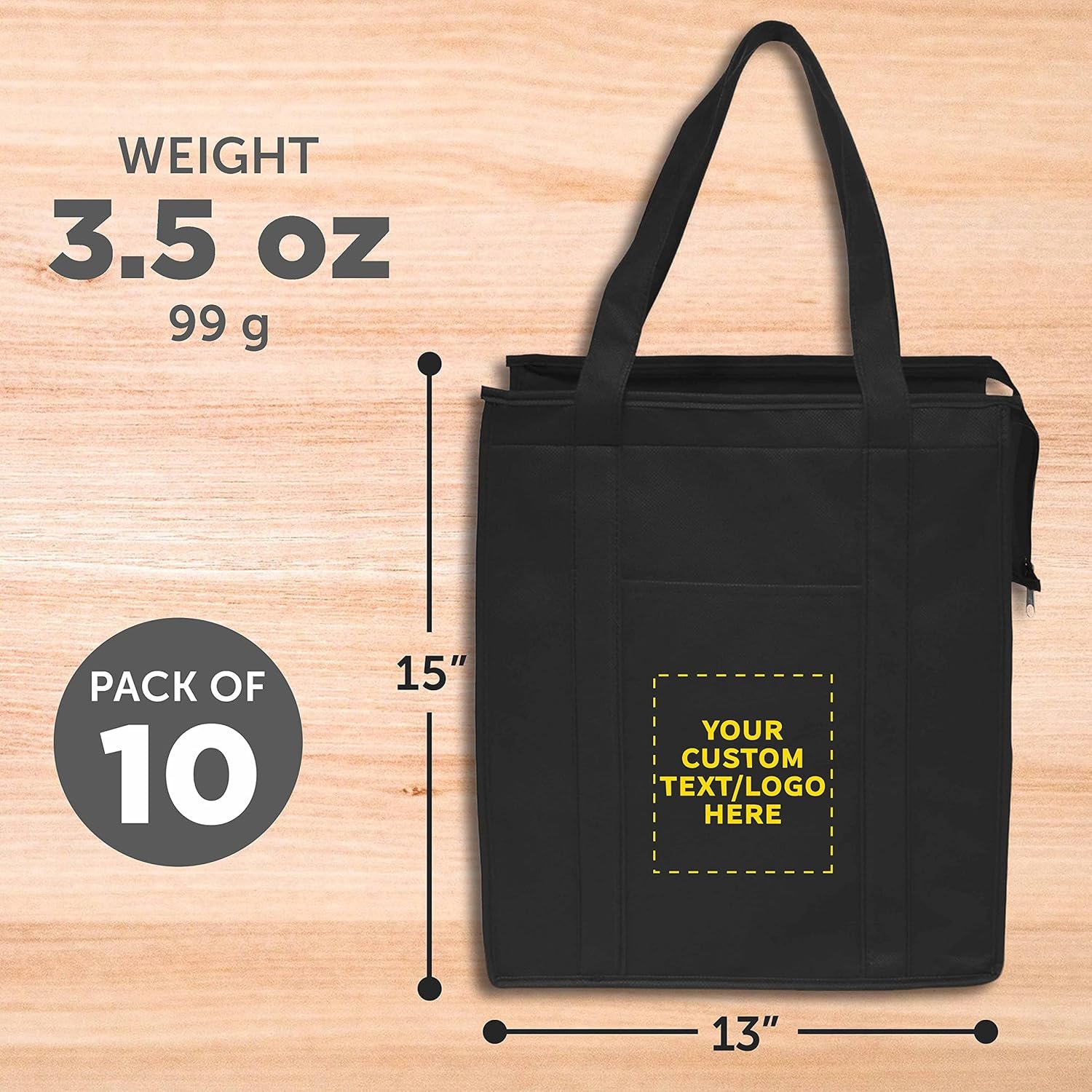 Grossiste Sac Isotherme Non-tissé Personnalisé Ensemble de 10, Idéal pour Camping et Plage, Reutilisable - Fabricant en Vrac de Sacs noirs avec Logo Personnalisé