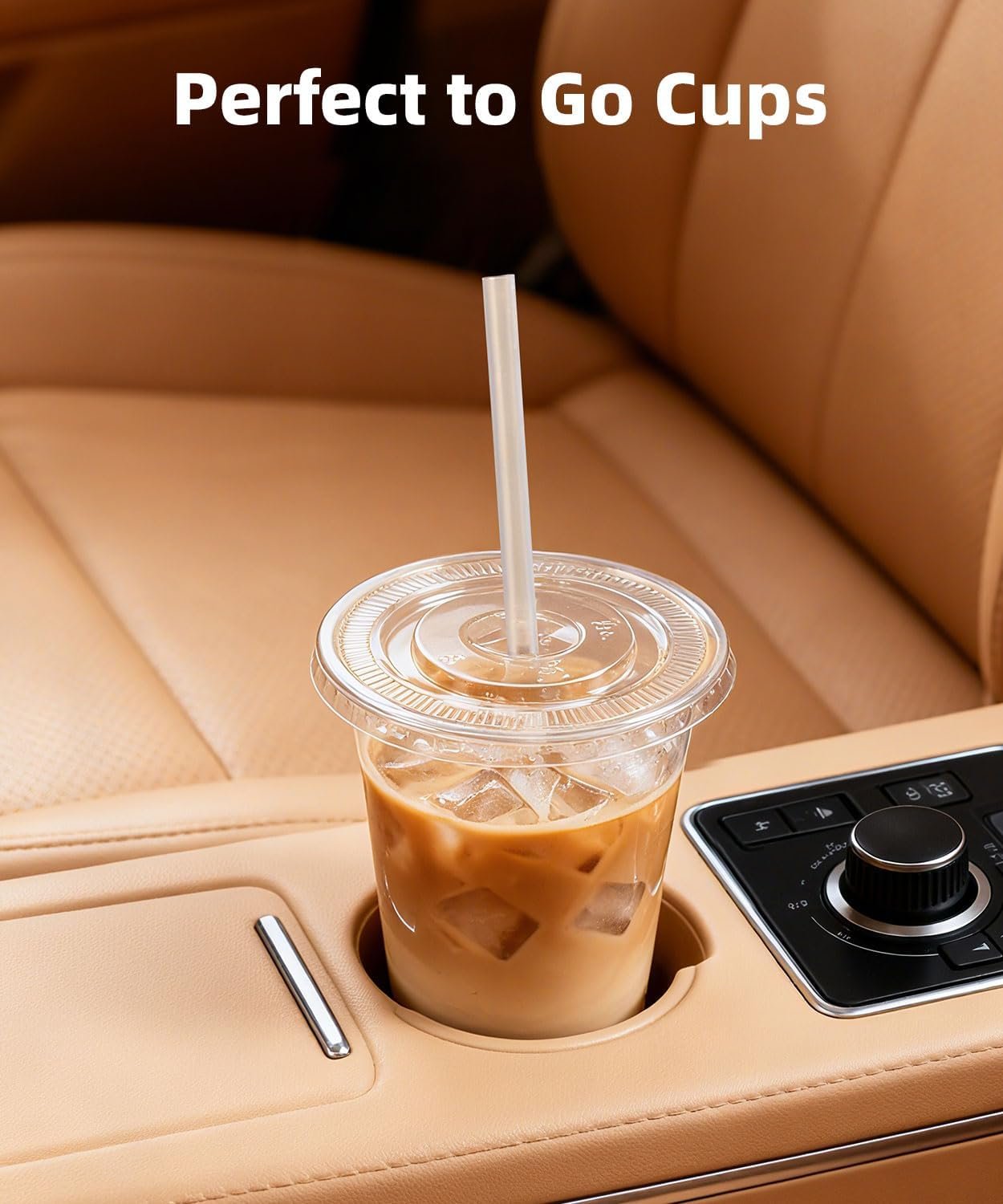 Grossiste 100 Paquet - Gobelets en Plastique Clairs de 16 oz avec Couvercles et Pailles, Gobelets Iced Coffee Stables et Sûrs pour les Aliments - Vente en Gros de Gobelets Jetables pour Boissons Froides, Milkshake sans BPA - Marque Blanche