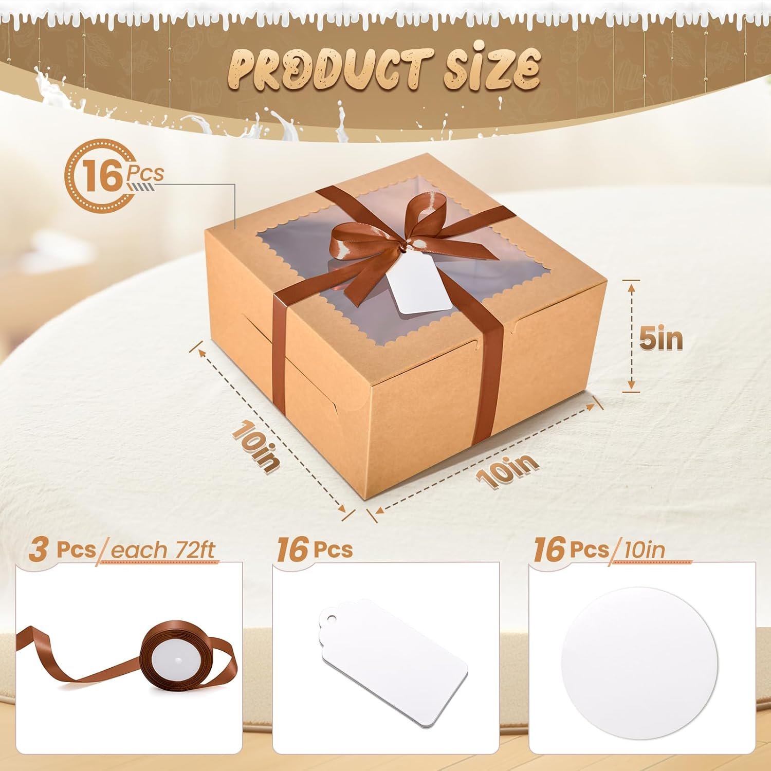 Grossiste 32Pcs Boîtes à Gâteau de 10 Pouces avec Plateaux à Gâteau, Boîtes de Pâtisserie 10x10x5 Pouces avec Fenêtre, OEM Fournisseur pour Anniversaire, Mariage en Vrac Grossiste 32Pcs Boîtes à Gâteau de 10 Pouces avec Plateaux à Gâteau, Boîtes de Pâtisserie 10x10x5 Pouces avec Fenêtre, OEM Fournisseur pour Anniversaire, Mariage en Vrac