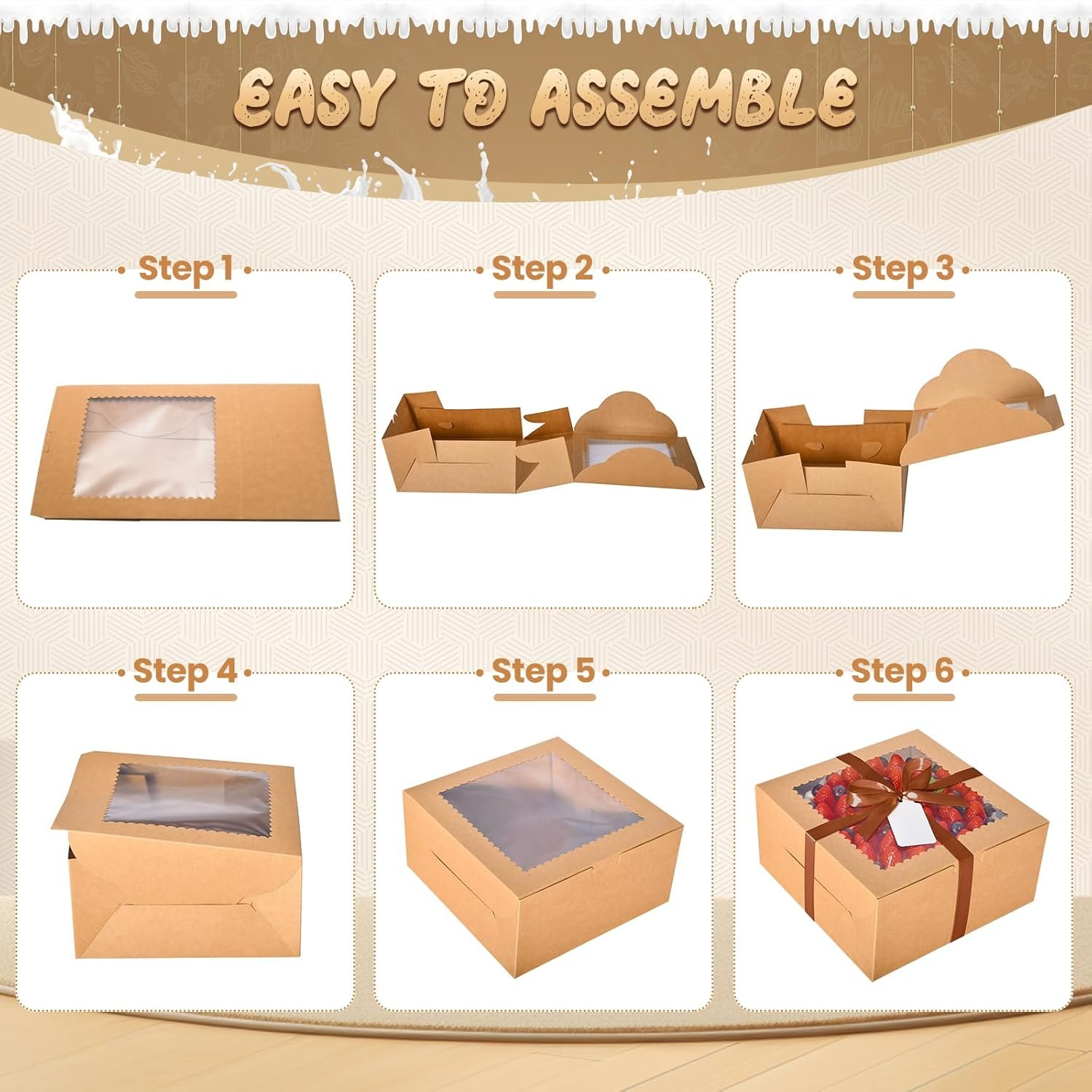 Grossiste 32Pcs Boîtes à Gâteau de 10 Pouces avec Plateaux à Gâteau, Boîtes de Pâtisserie 10x10x5 Pouces avec Fenêtre, OEM Fournisseur pour Anniversaire, Mariage en Vrac Grossiste 32Pcs Boîtes à Gâteau de 10 Pouces avec Plateaux à Gâteau, Boîtes de Pâtisserie 10x10x5 Pouces avec Fenêtre, OEM Fournisseur pour Anniversaire, Mariage en Vrac