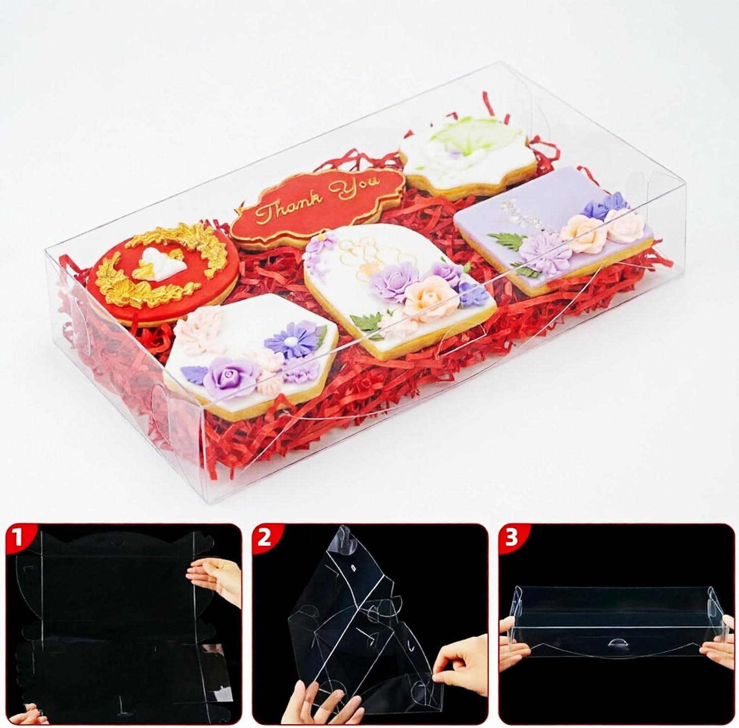 Grossiste boîtes transparentes pour fraises 12x5x2 pouces, Logo Personnalisé cookies et cadeaux pour fêtes, Vente en Gros 12PCS