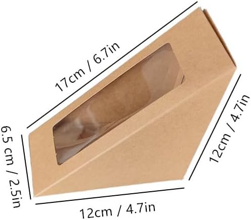 Boîtes à sandwich en papier kraft avec fenêtre transparente, 100 unités, vente en gros, fabriquées par un fournisseur spécialisé, avec logo personnalisé, contenants pour pâtisserie à emporter.