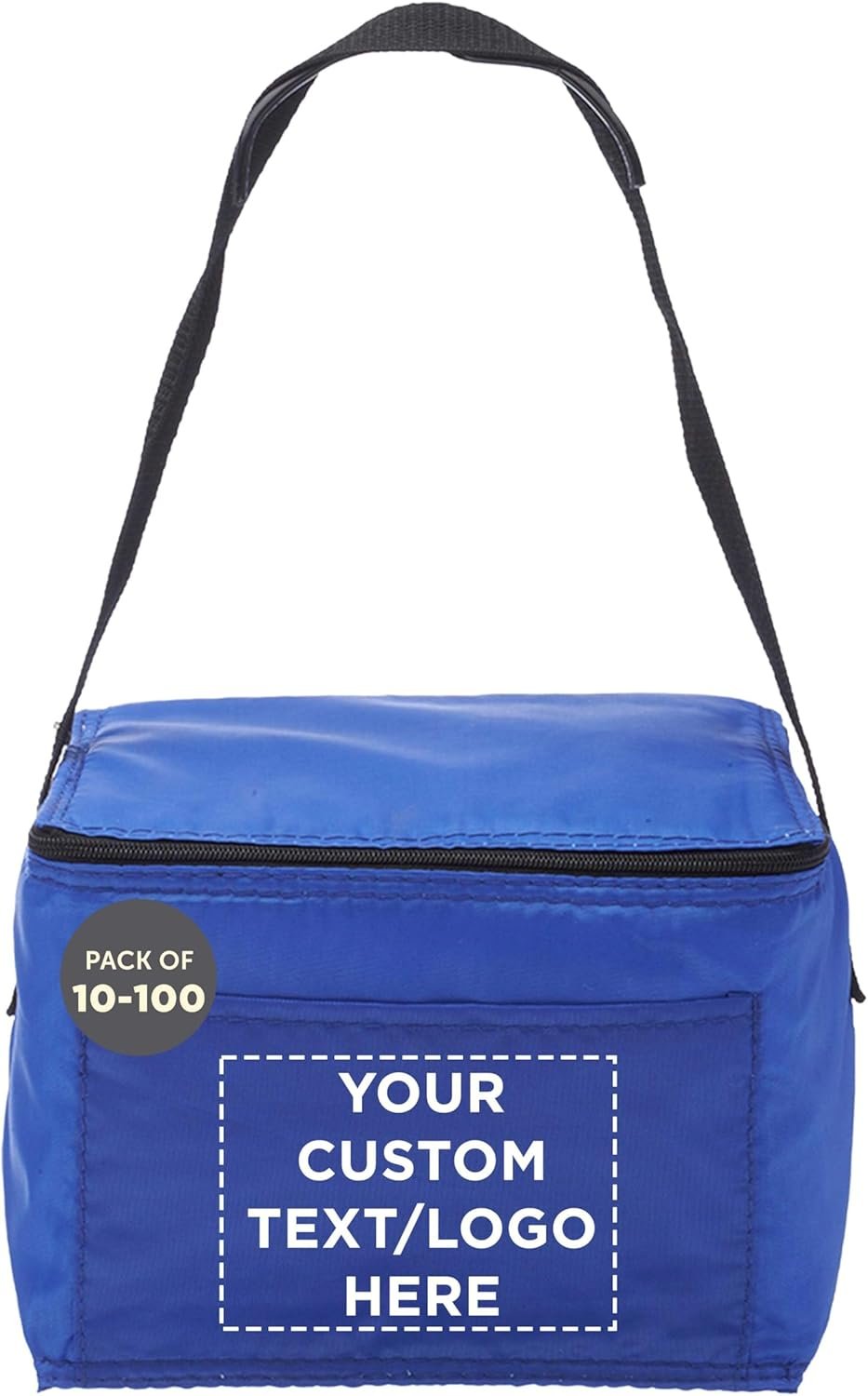 Grossiste Sac à Déjeuner Isolé Personnalisé - Ensemble de 10/50/100, Logo Personnalisé, Parfait pour Bureau, Pique-Nique, Plage, Fabricant - Contient 6 Canettes, Couleur Bleue