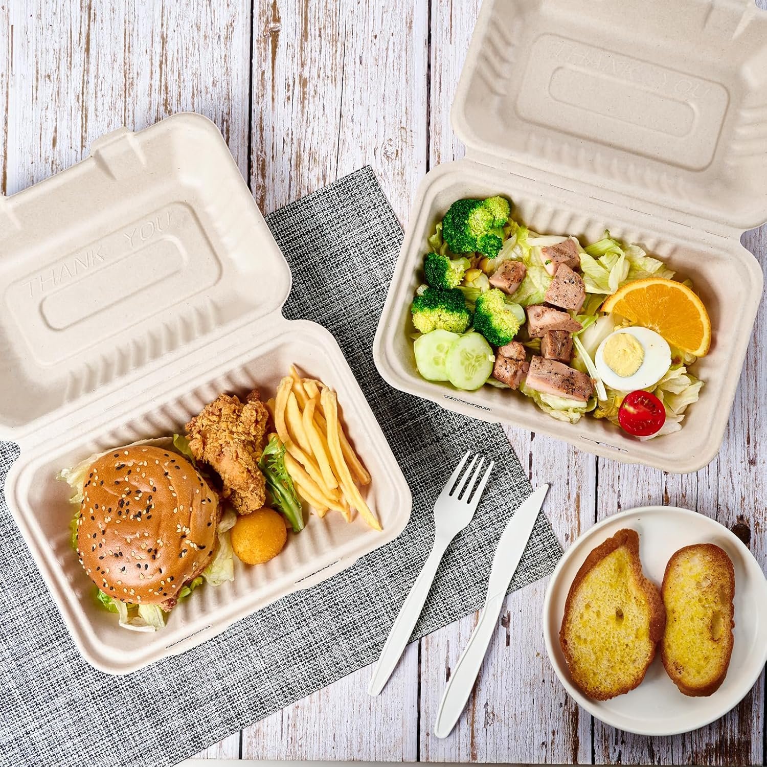 Grossiste Contenants Alimentaires Compostables 100% Biodégradables, 9X6 pouces, Fournisseur de Boîtes à Emporter, OEM, Contenants Jetables Écologiques.