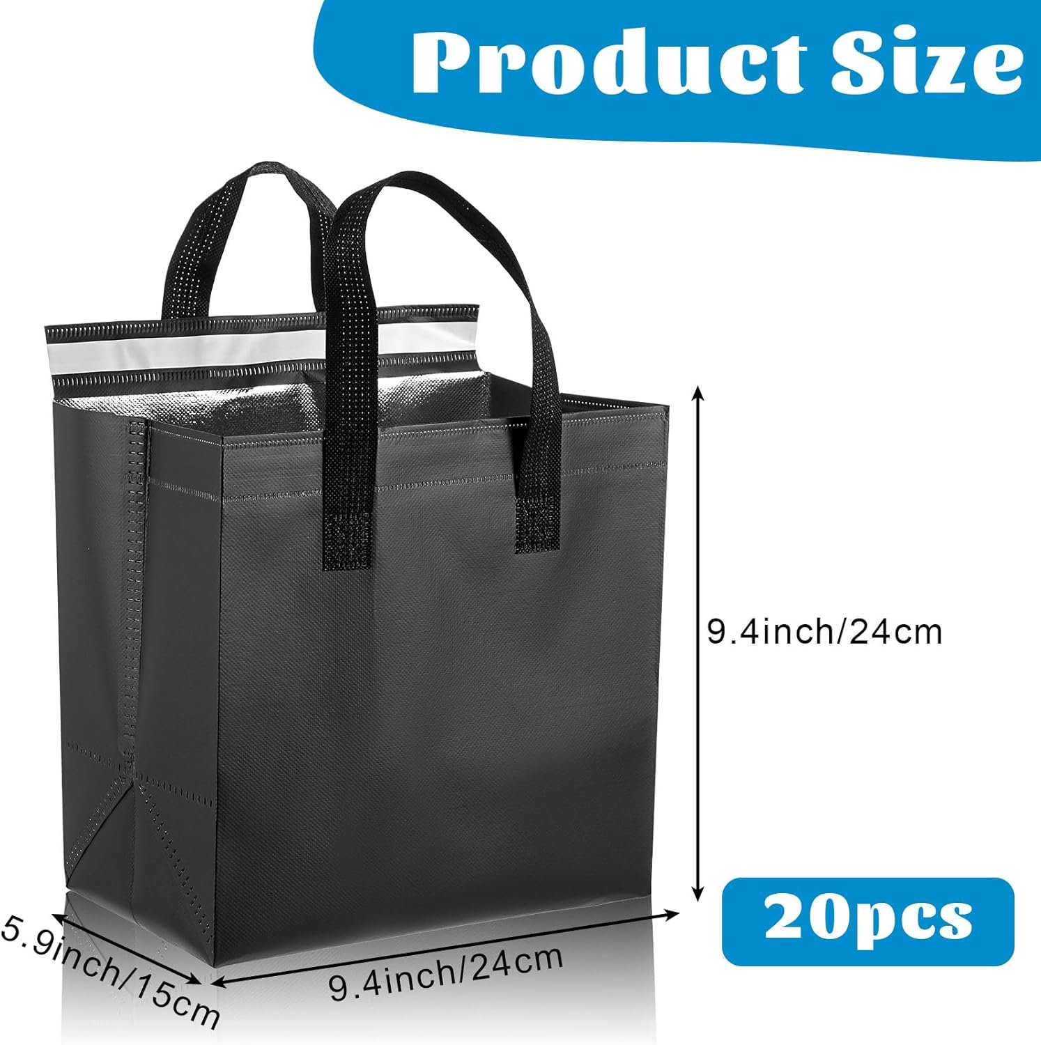 Insulated Take Away Bags en Vrac pour Livraison de Nourriture 20 Pack - Fabricant de Sacs Thermiques 9,4 x 5,9 x 9,4 pouces pour Café, Thé, Fruits de Mer, Pizza - Logo Personnalisé pour Restaurants et Traiteurs Insulated Take Away Bags en Vrac pour Livraison de Nourriture 20 Pack - Fabricant de Sacs Thermiques 9,4 x 5,9 x 9,4 pouces pour Café, Thé, Fruits de Mer, Pizza - Logo Personnalisé pour Restaurants et Traiteurs